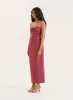 Dusky Rose Bandeau Ring Detail Cut Out Maxi Dress- Winnie sold by 4th and Reckless
