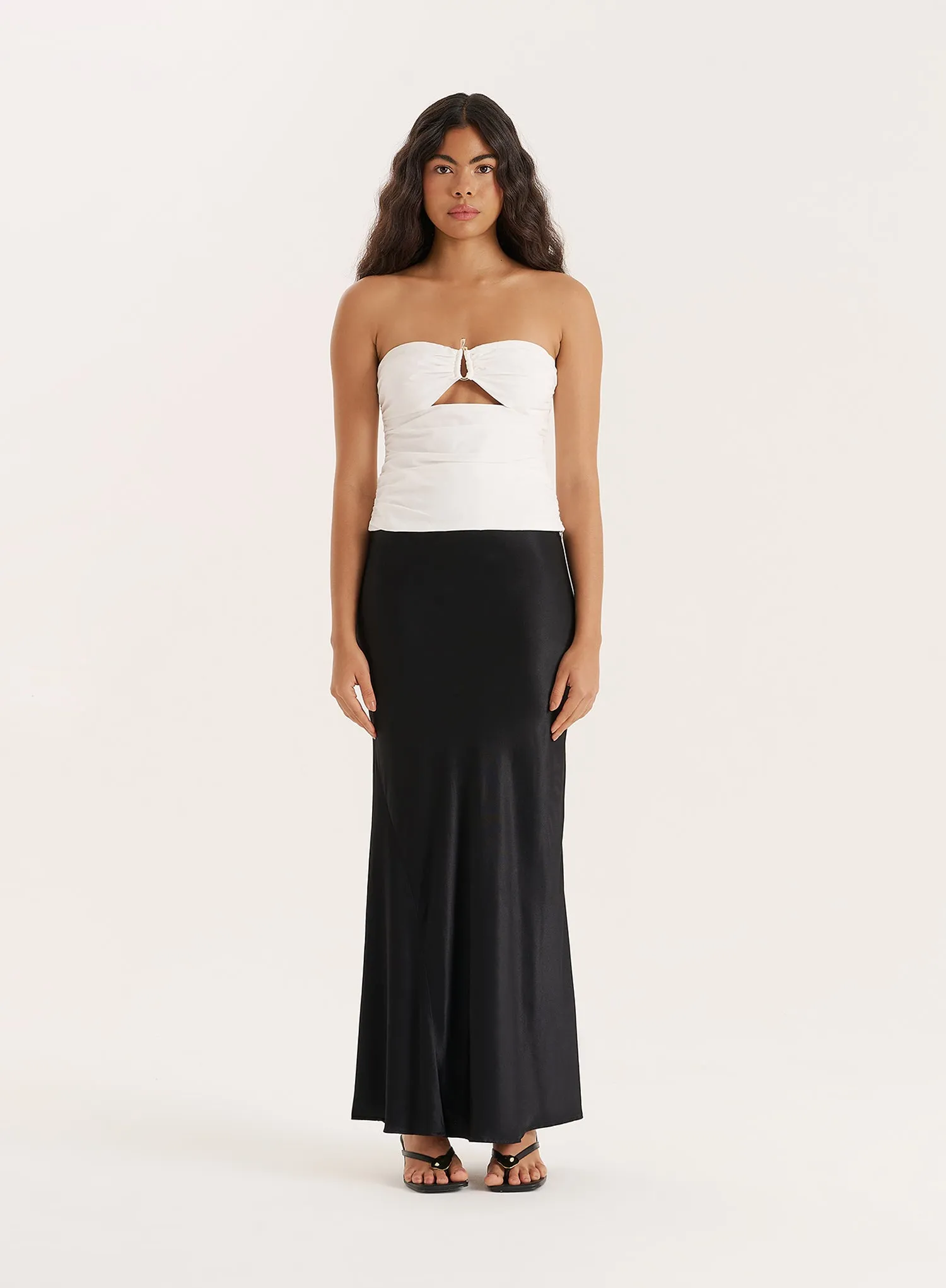 White Cut Out Gold Hardware Bandeau Top sold by 4th and Reckless product image thumbnail 4