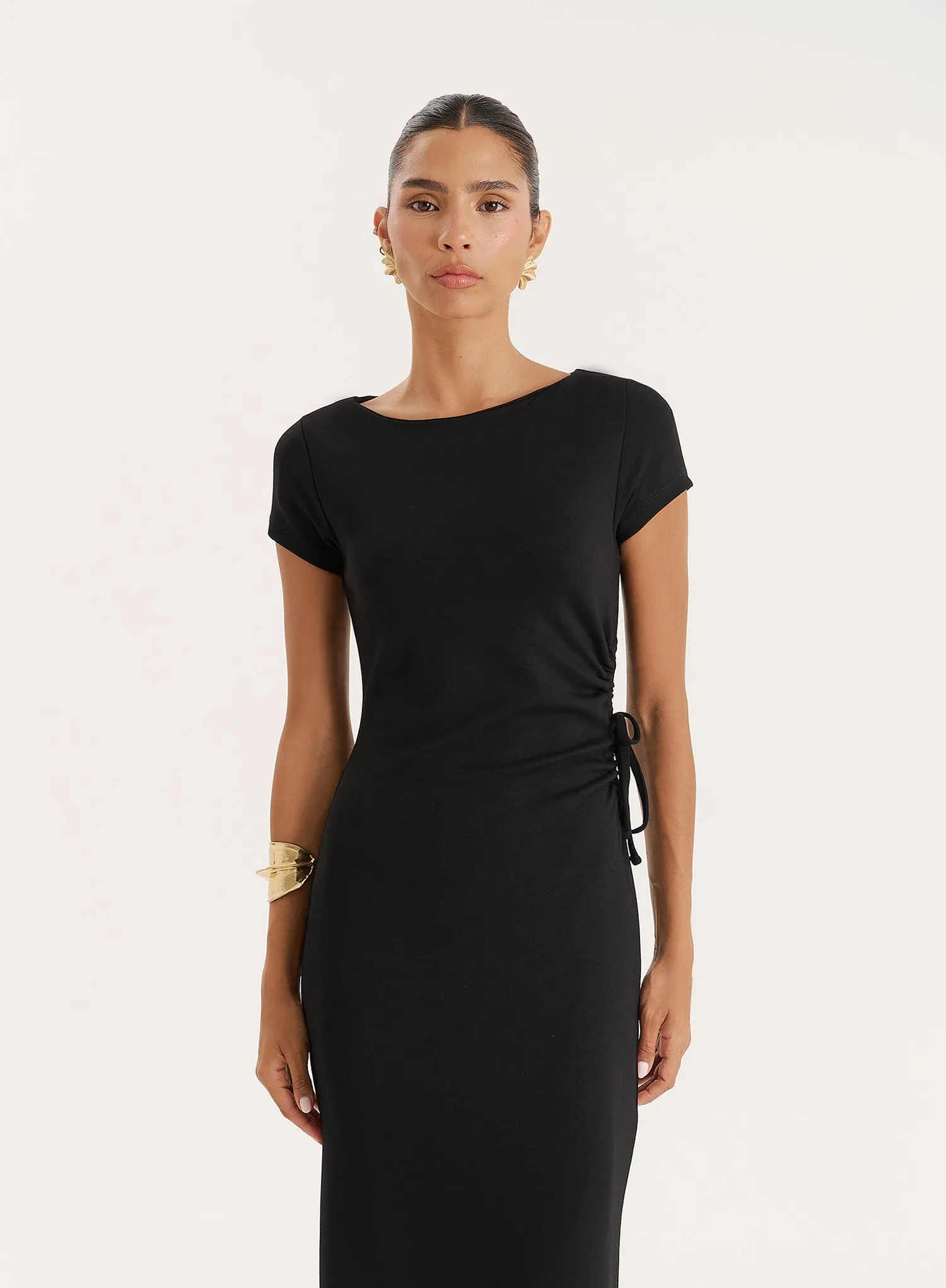 Black Jersey Cut Out Maxi Dress sold by 4th and Reckless product image thumbnail 4