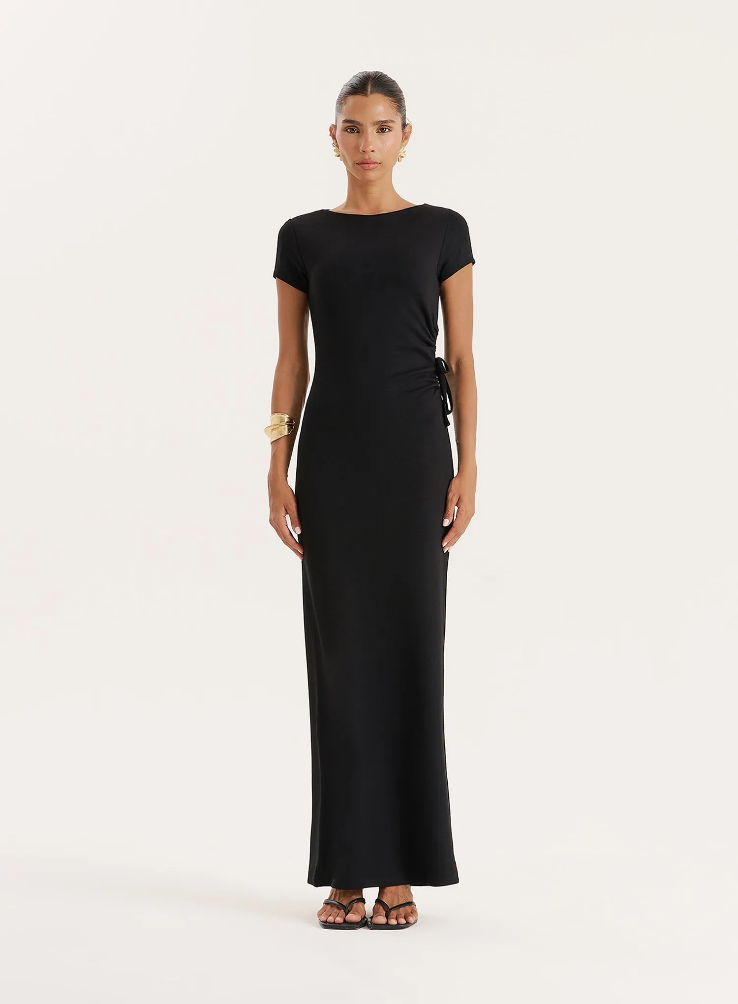 Black Jersey Cut Out Maxi Dress sold by 4th and Reckless