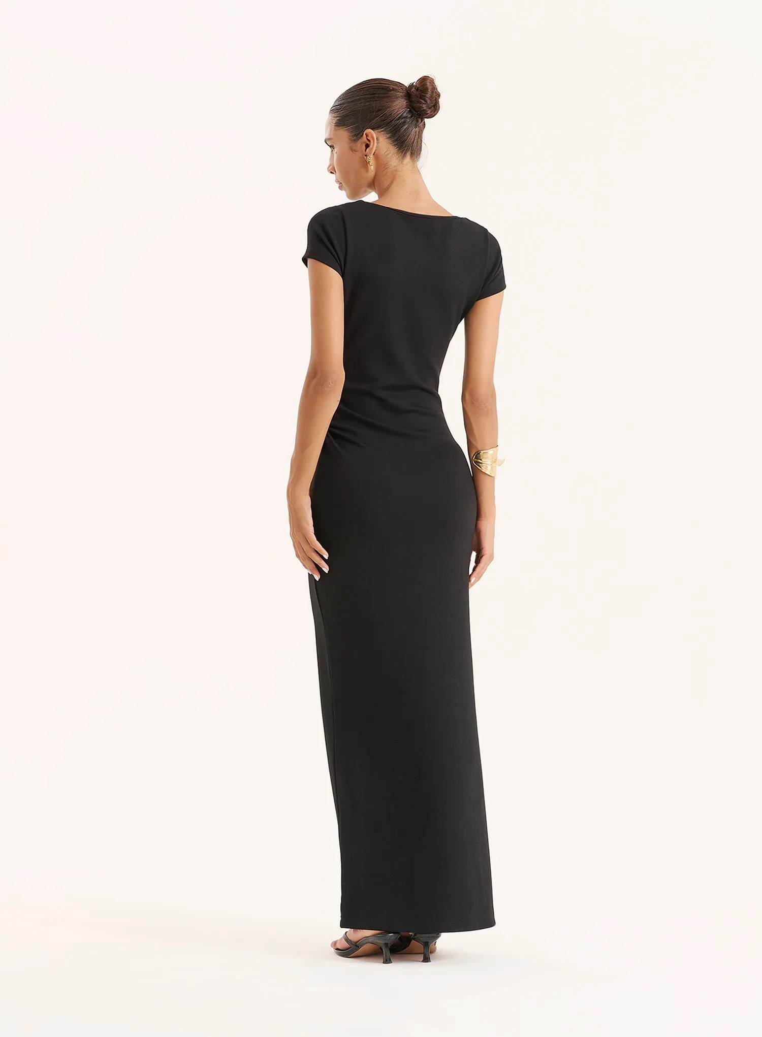 Black Jersey Cut Out Maxi Dress sold by 4th and Reckless product image thumbnail 5