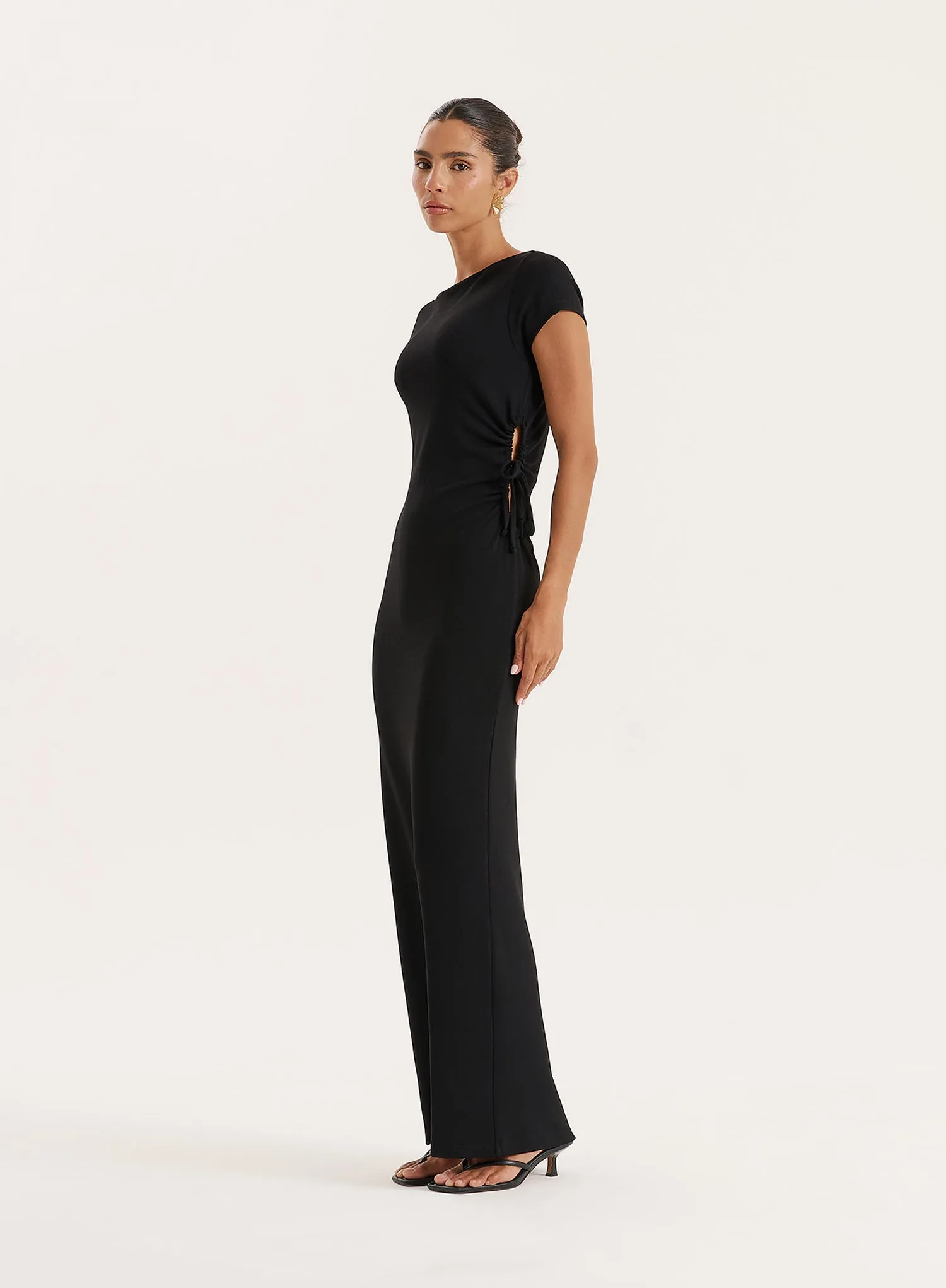 Black Jersey Cut Out Maxi Dress sold by 4th and Reckless product image thumbnail 2