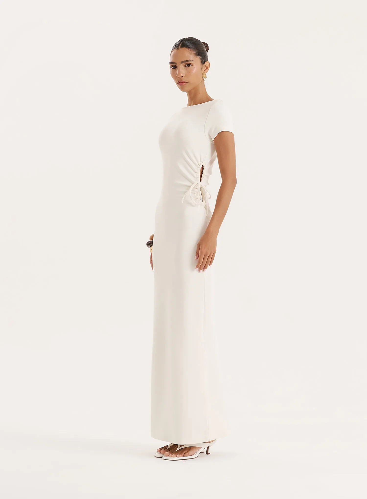 Off White Jersey Cut Out Maxi Dress sold by 4th and Reckless product image thumbnail 2