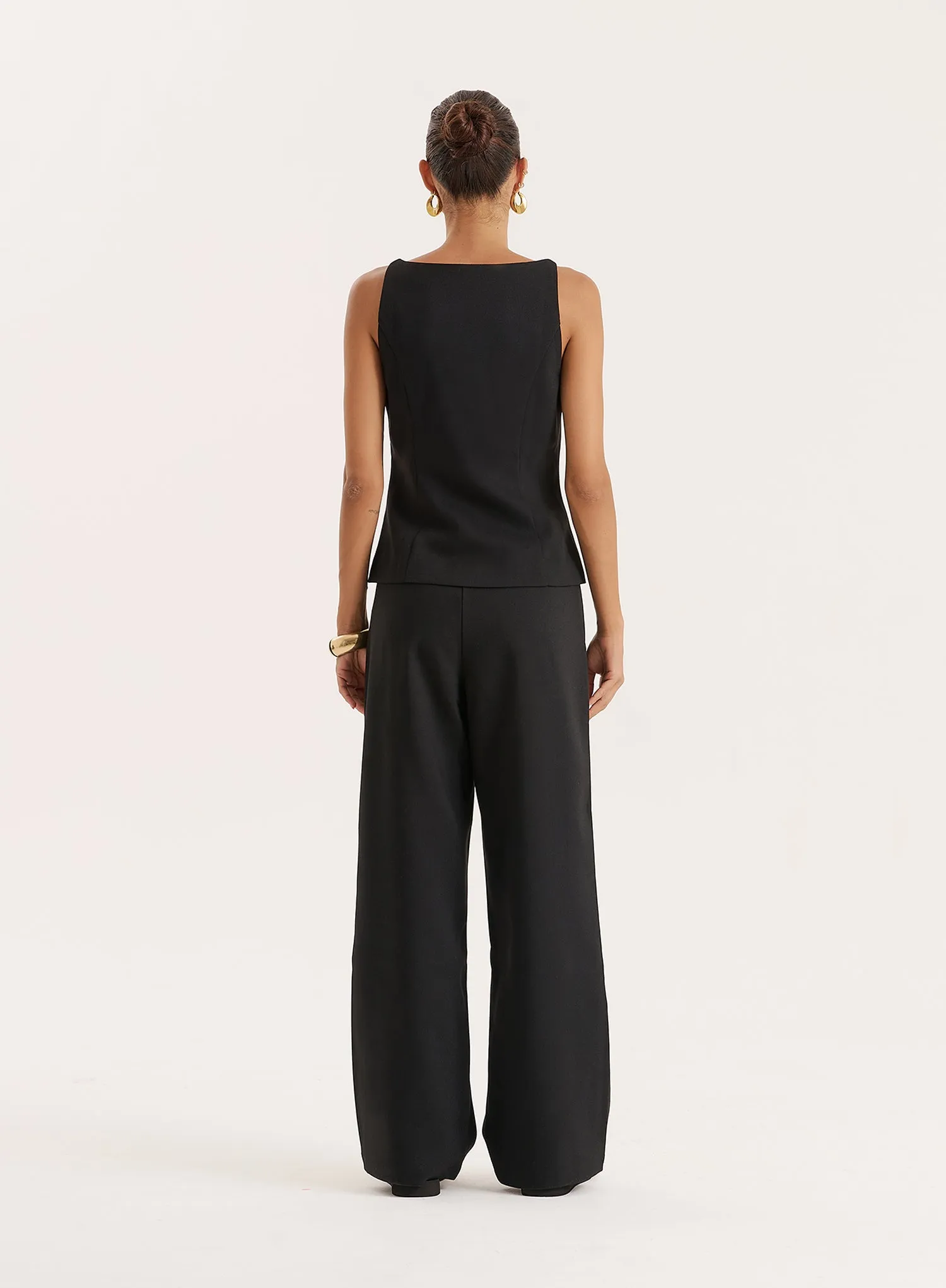 Black Tailored Wide Leg Trouser sold by 4th and Reckless product image thumbnail 5