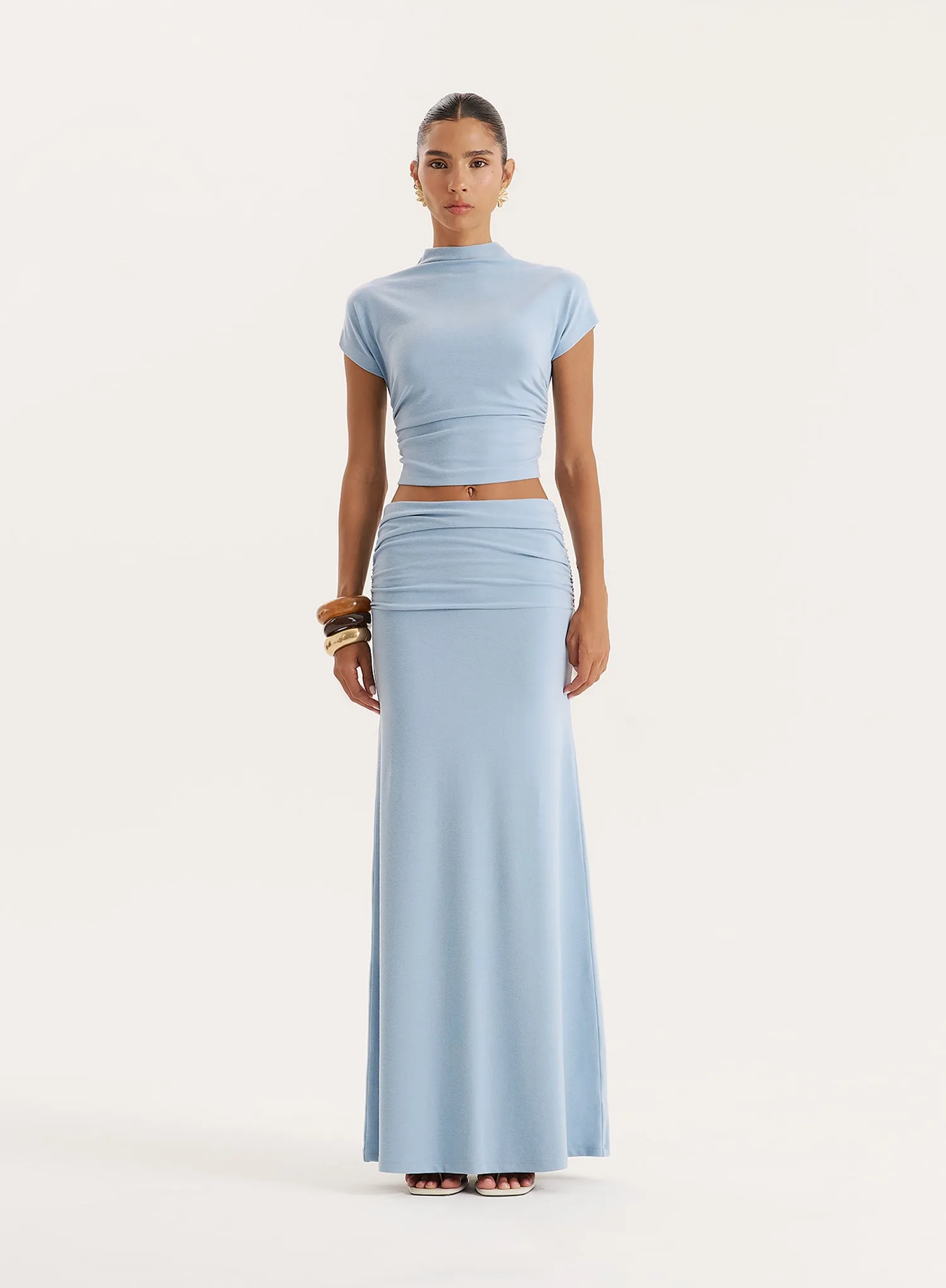 Blue Jersey High Neck Sleeveless Top sold by 4th and Reckless product image thumbnail 4