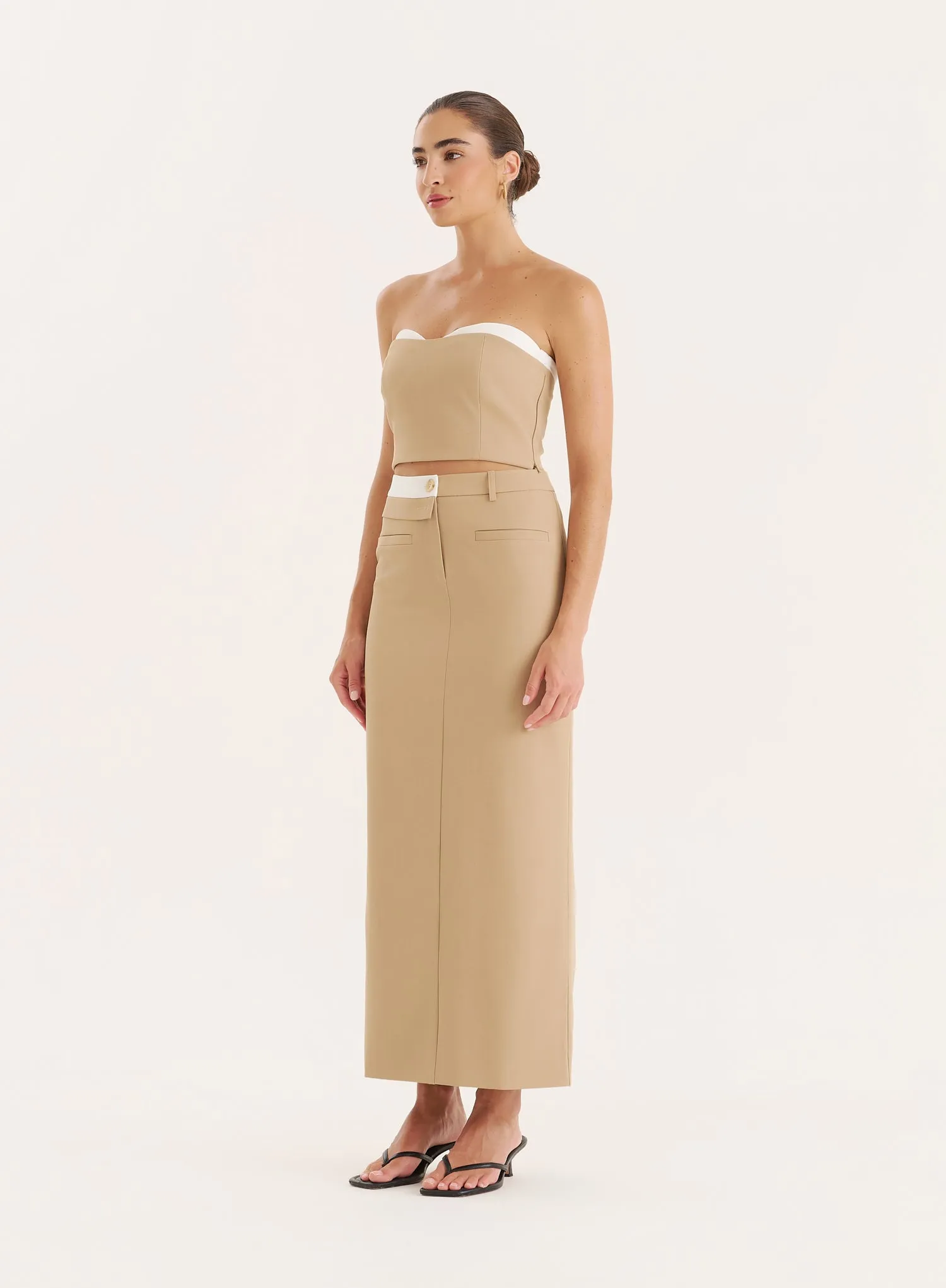 Camel Contrast Bust Detail Corset sold by 4th and Reckless product image thumbnail 2