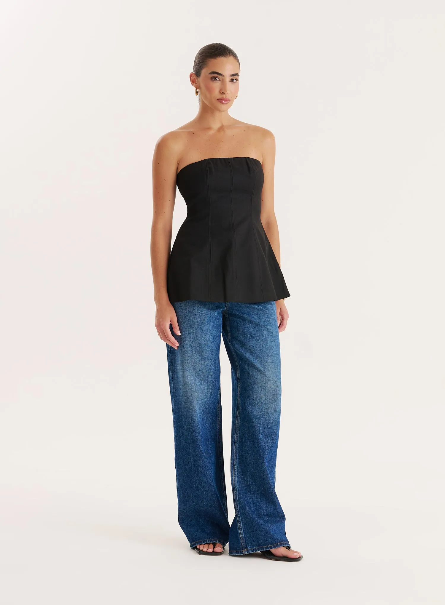 Black Tailored Bandeau Top sold by 4th and Reckless product image thumbnail 4