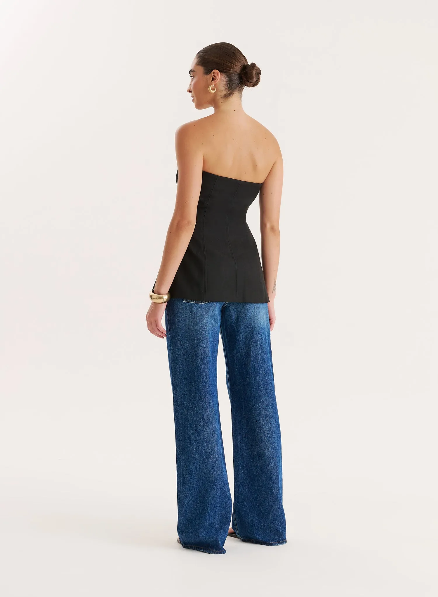 Black Tailored Bandeau Top sold by 4th and Reckless product image thumbnail 5