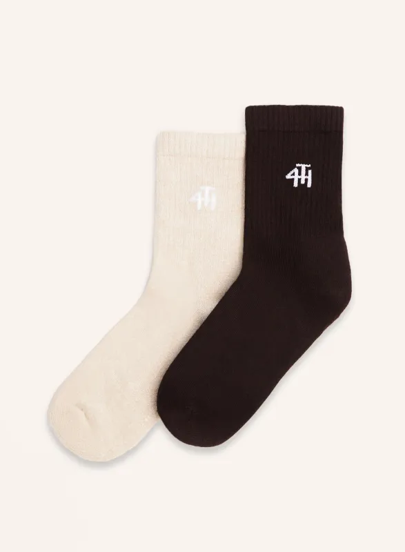 Chocolate And Beige Multipack 4th Branded Socks made by 4th and Reckless