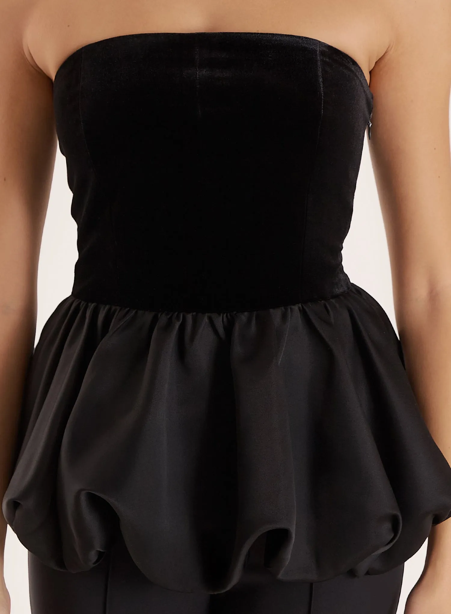 Black Velvet Peplum Corset Top sold by 4th and Reckless product image thumbnail 3