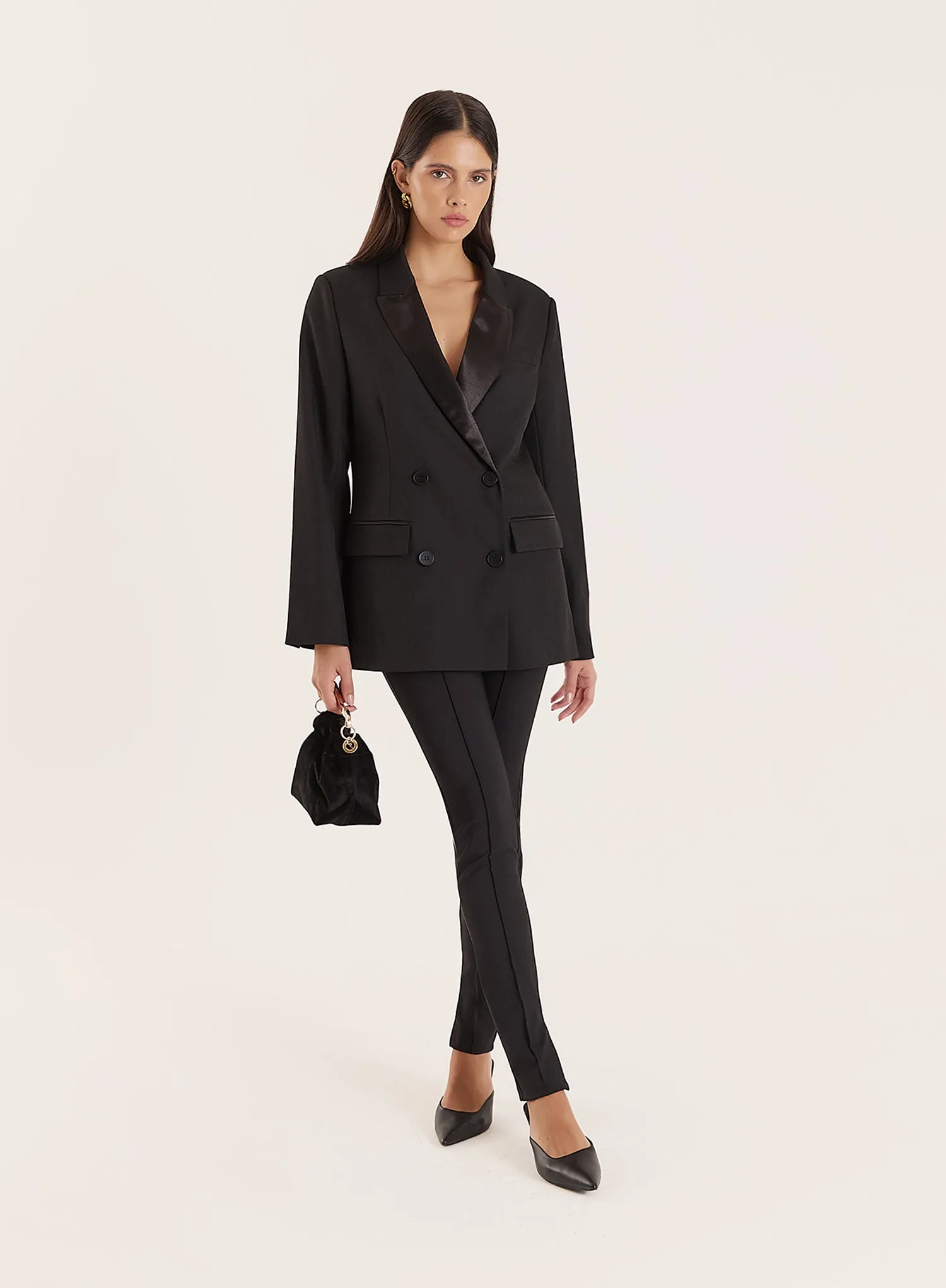 Black Slim Fit Tailored Stretch Trouser sold by 4th and Reckless product image thumbnail 2