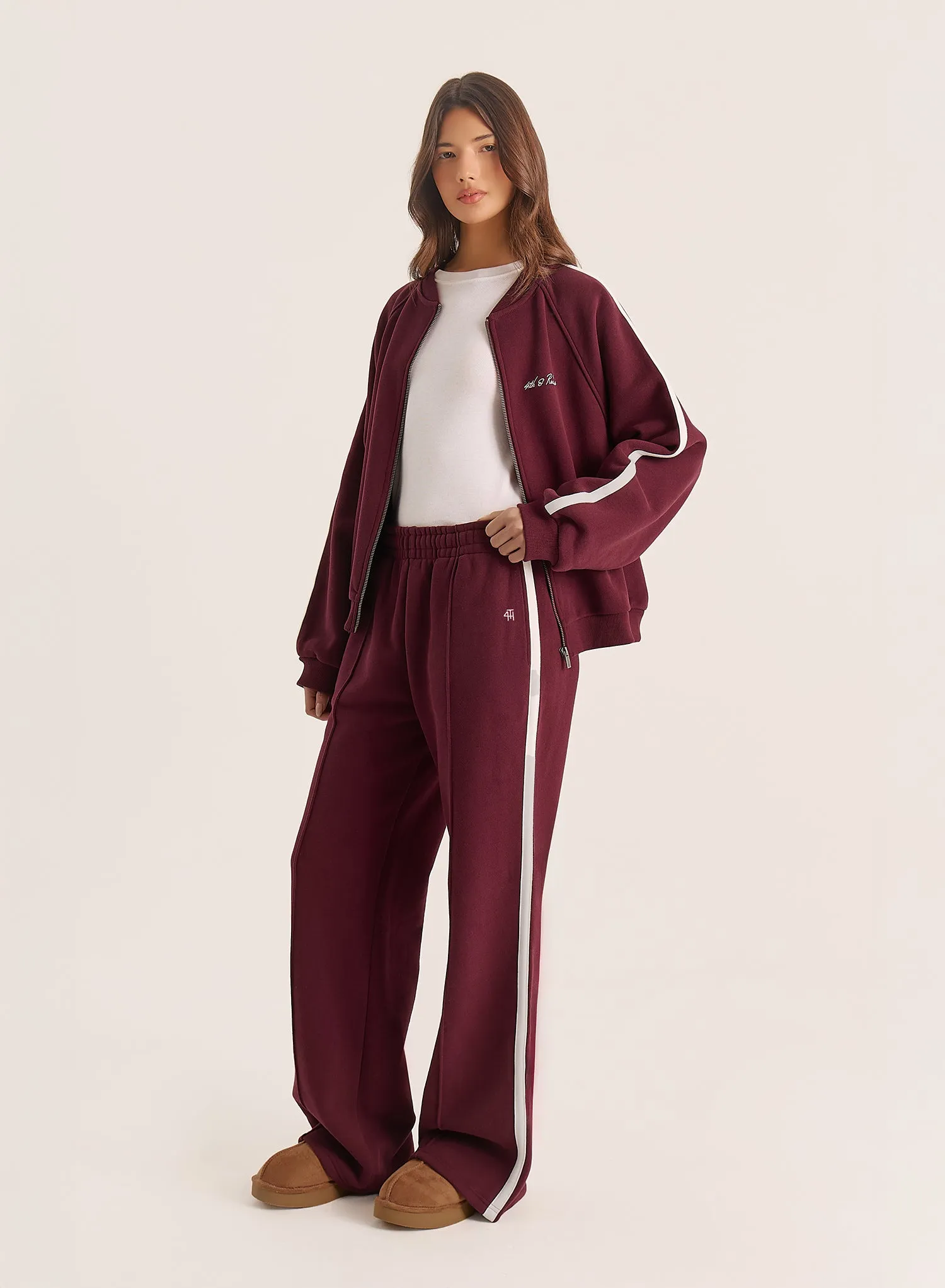 Burgundy Side Striped 4th Branded Joggers sold by 4th and Reckless product image thumbnail 5