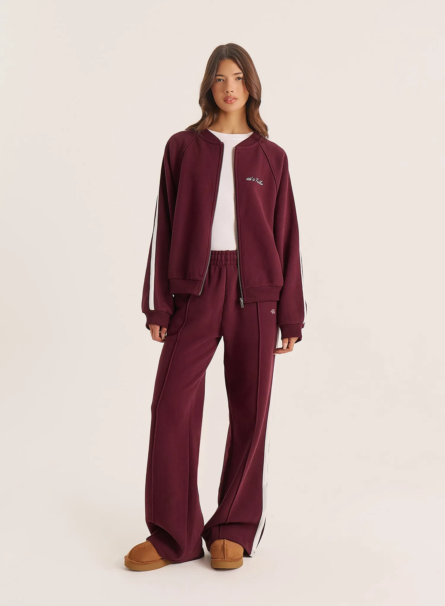 Burgundy Side Striped 4th Branded Joggers sold by 4th and Reckless product image thumbnail 2