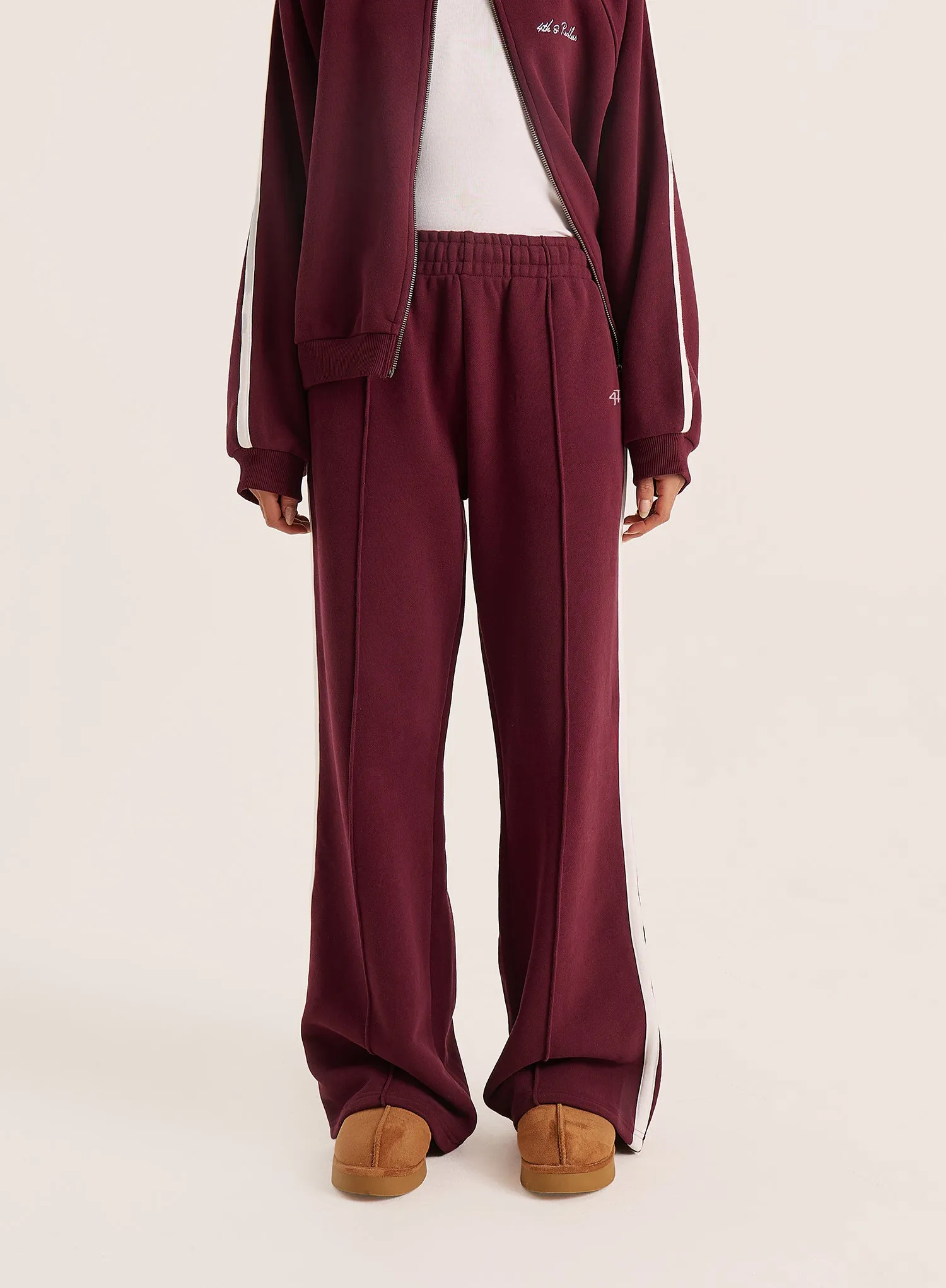 Burgundy Side Striped 4th Branded Joggers sold by 4th and Reckless product image thumbnail 4