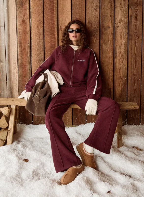 Burgundy Side Striped 4th Branded Joggers sold by 4th and Reckless