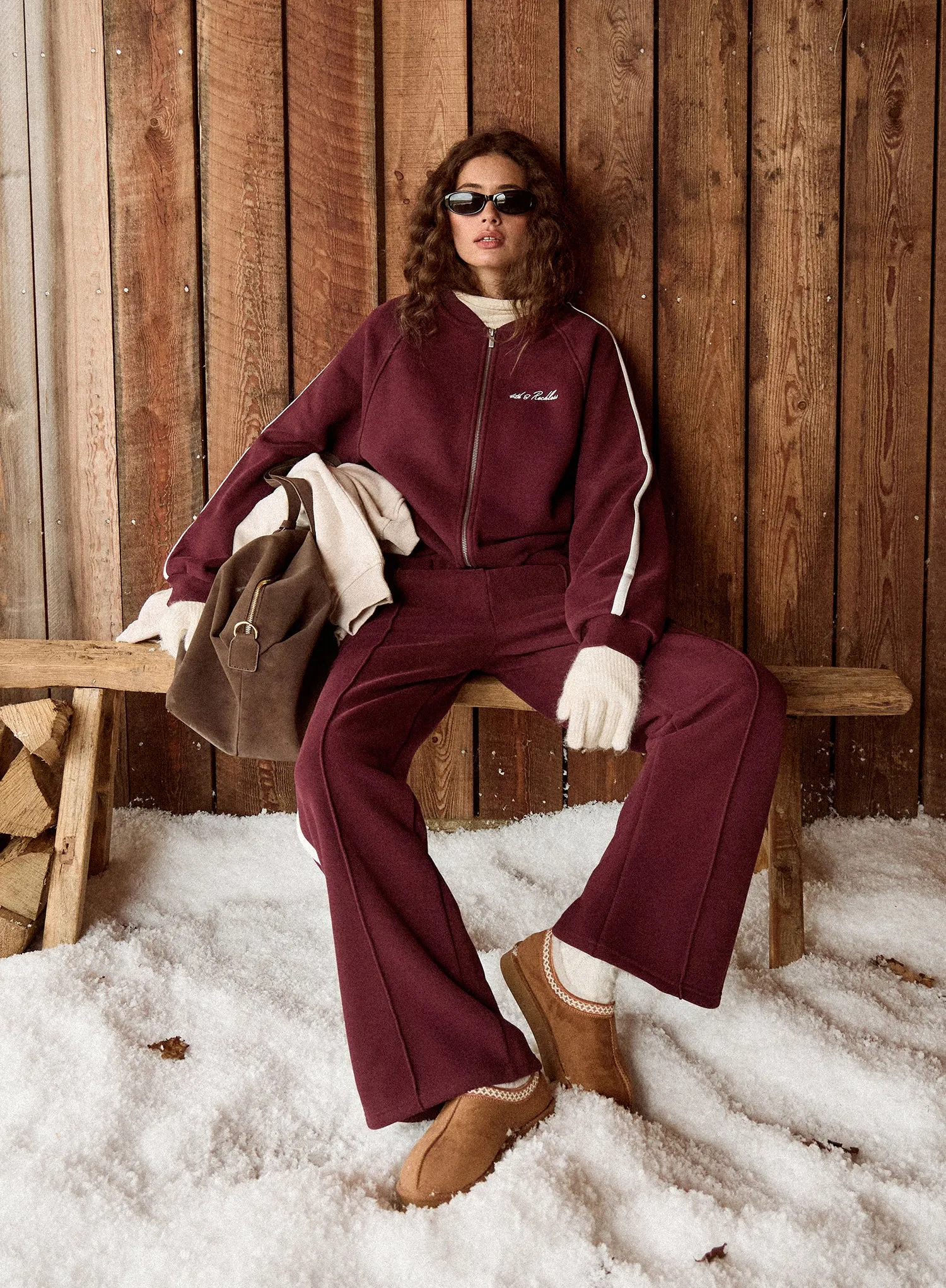 Burgundy Side Striped 4th Branded Joggers sold by 4th and Reckless