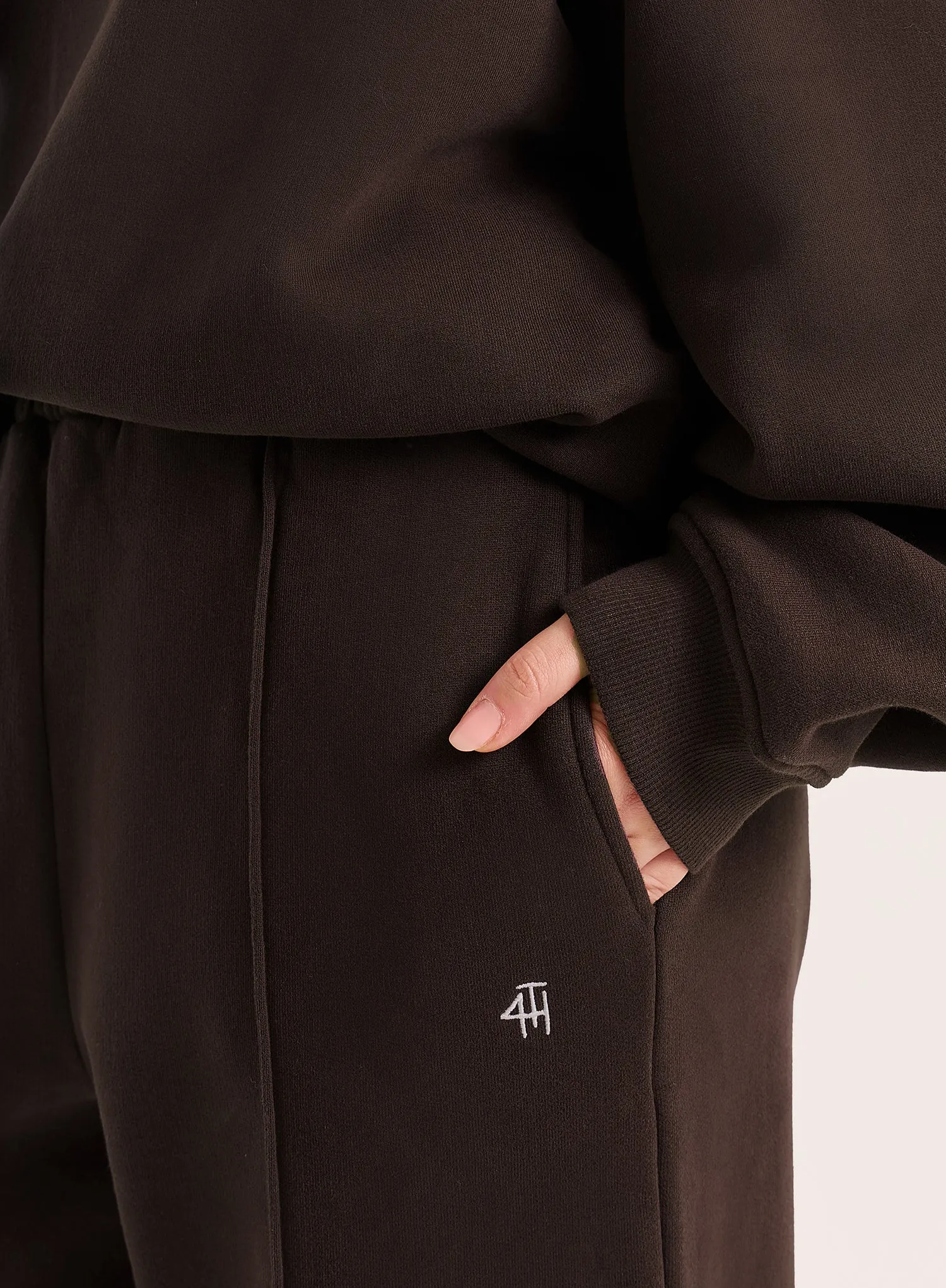 Chocolate 4th Wide Leg Branded Joggers sold by 4th and Reckless product image thumbnail 3