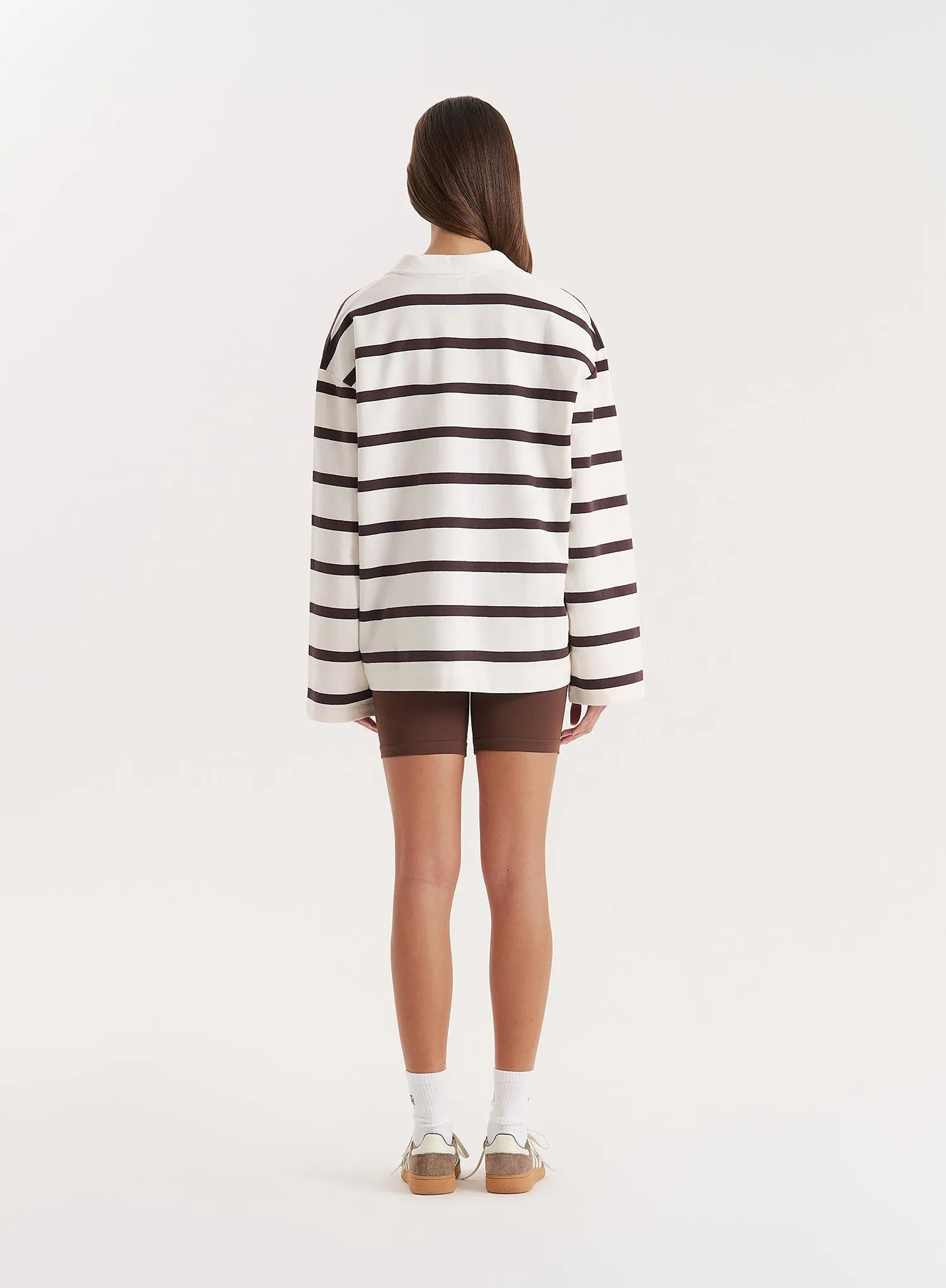 Cream Stripe Oversized Rugby Top sold by 4th and Reckless product image thumbnail 5