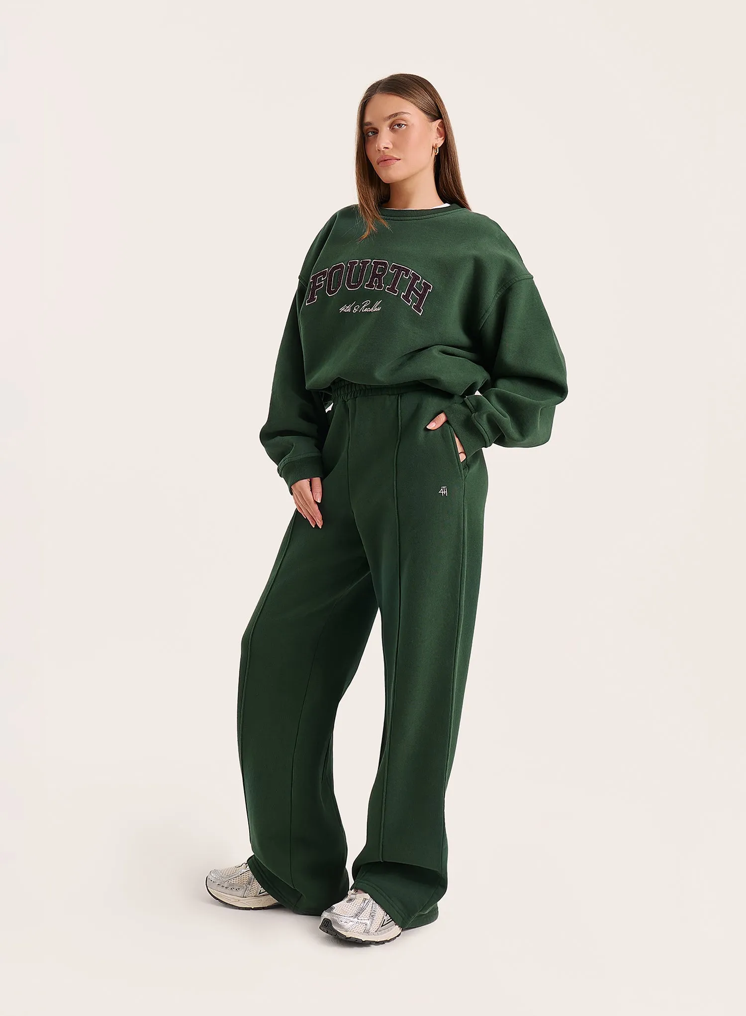 Green 4th Wide Leg Branded Joggers sold by 4th and Reckless product image thumbnail 5