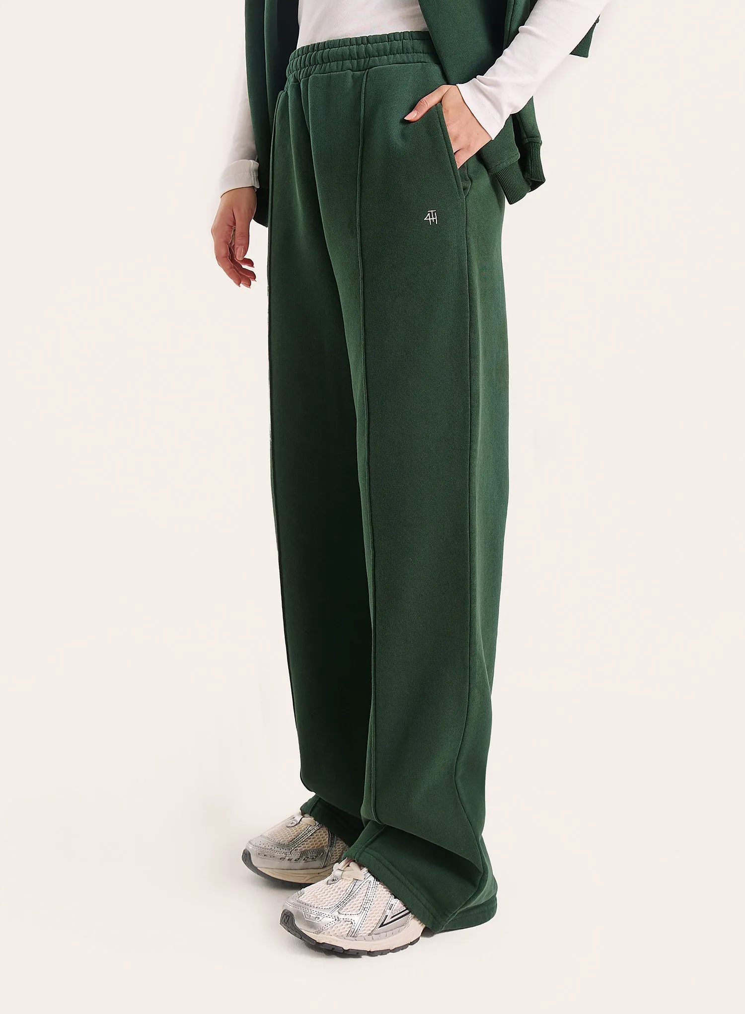 Green 4th Wide Leg Branded Joggers sold by 4th and Reckless product image thumbnail 2