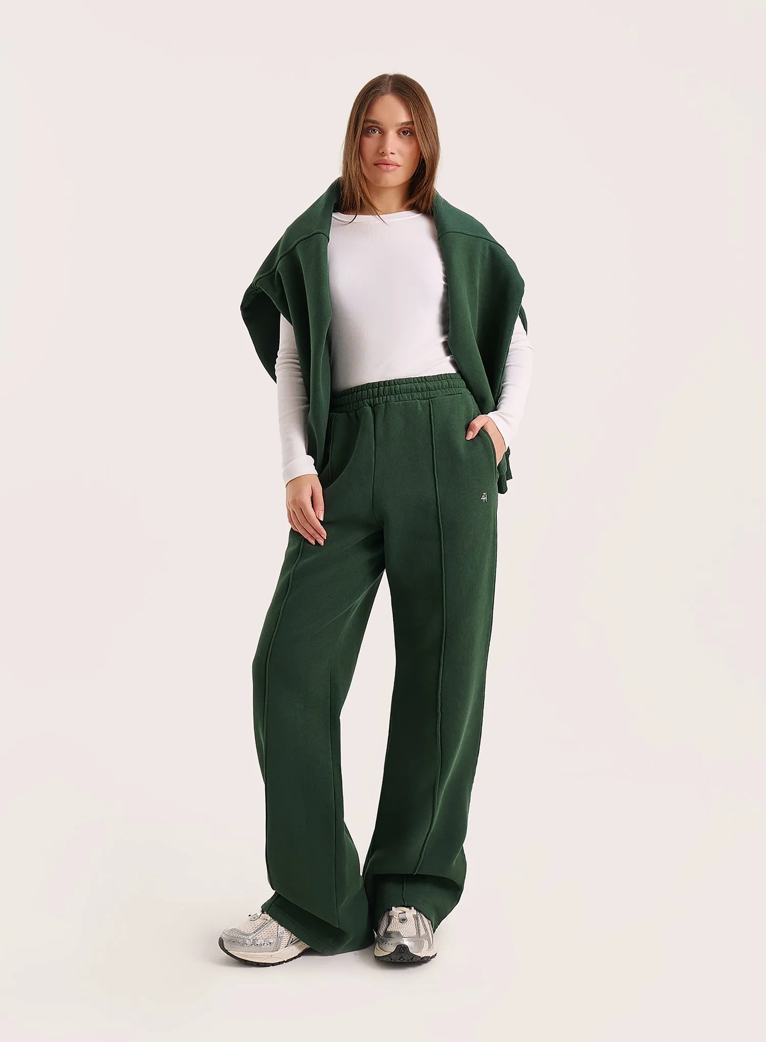 Green 4th Wide Leg Branded Joggers sold by 4th and Reckless product image thumbnail 4