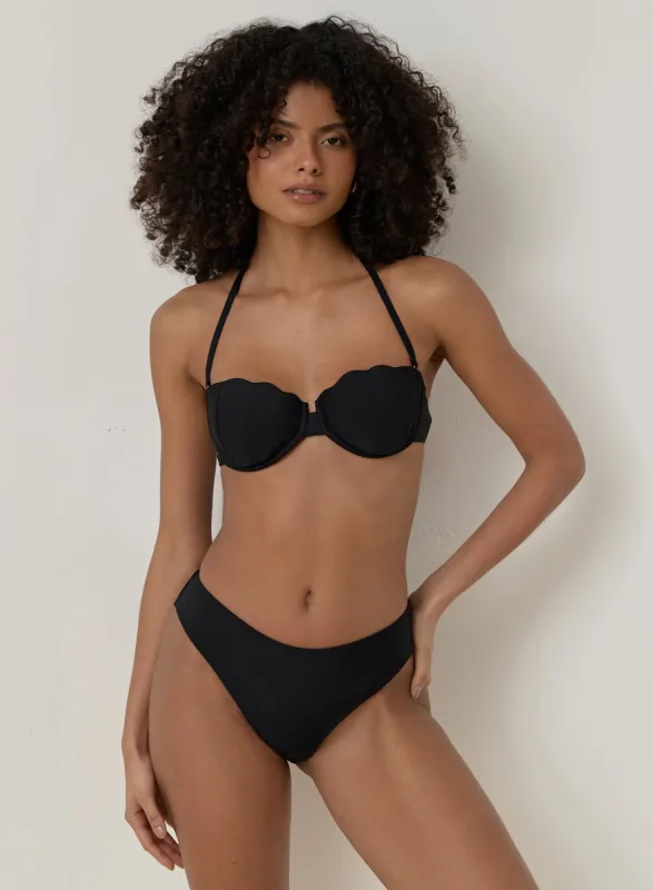 Black High Leg Bikini Bottom- Maui sold by 4th and Reckless