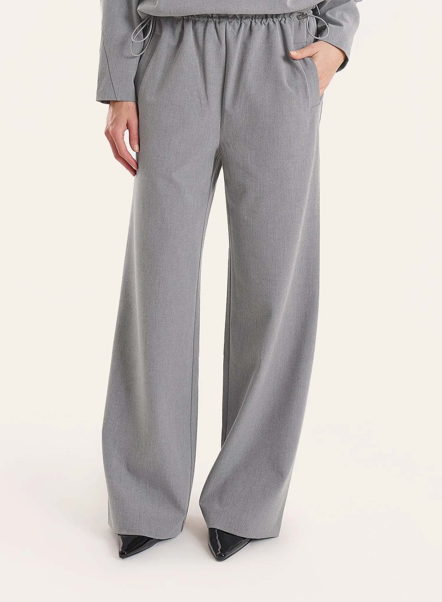 Grey Toggle Waist Trousers sold by 4th and Reckless product image thumbnail 2