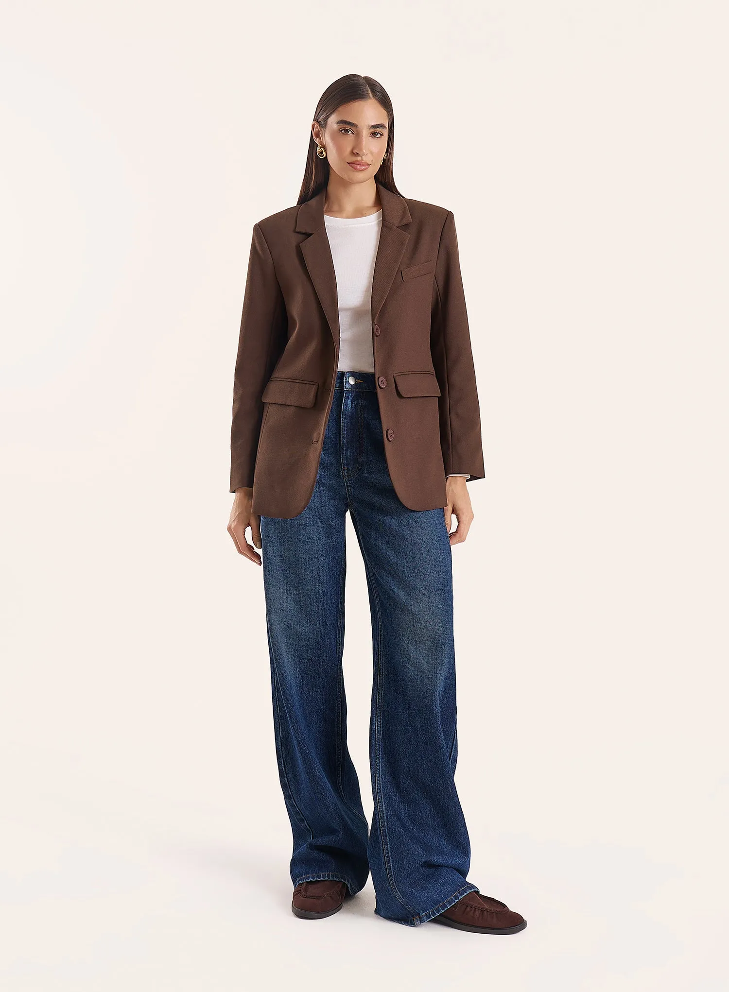 Chocolate Tailored Blazer sold by 4th and Reckless product image thumbnail 2