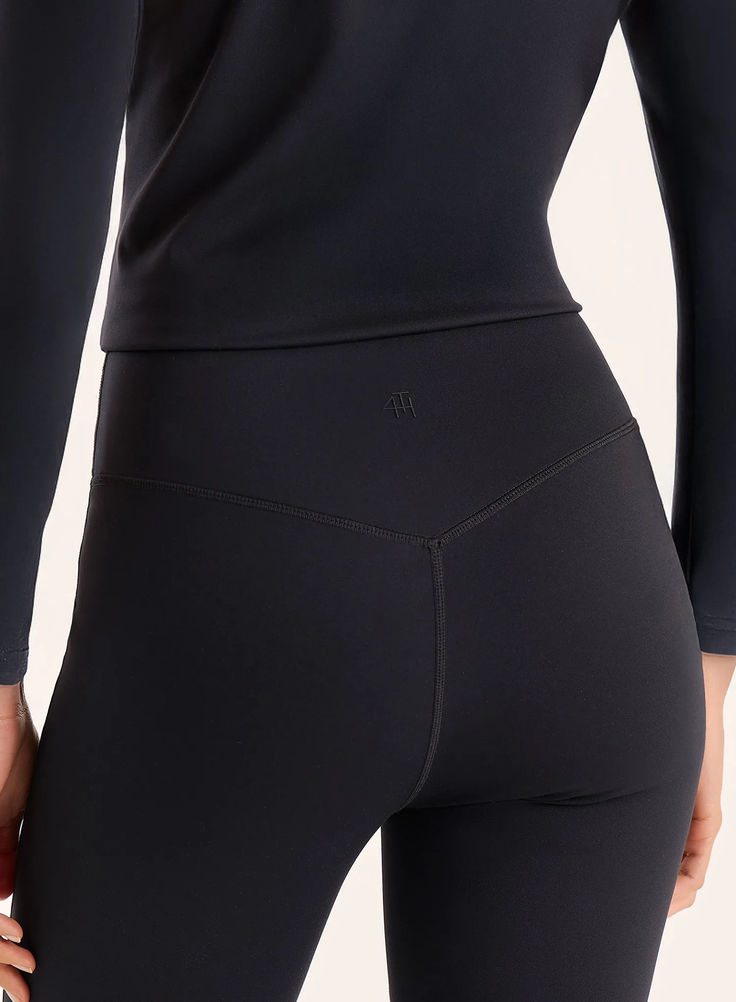 Black High Waisted Flared Yoga Pants sold by 4th and Reckless product image thumbnail 4
