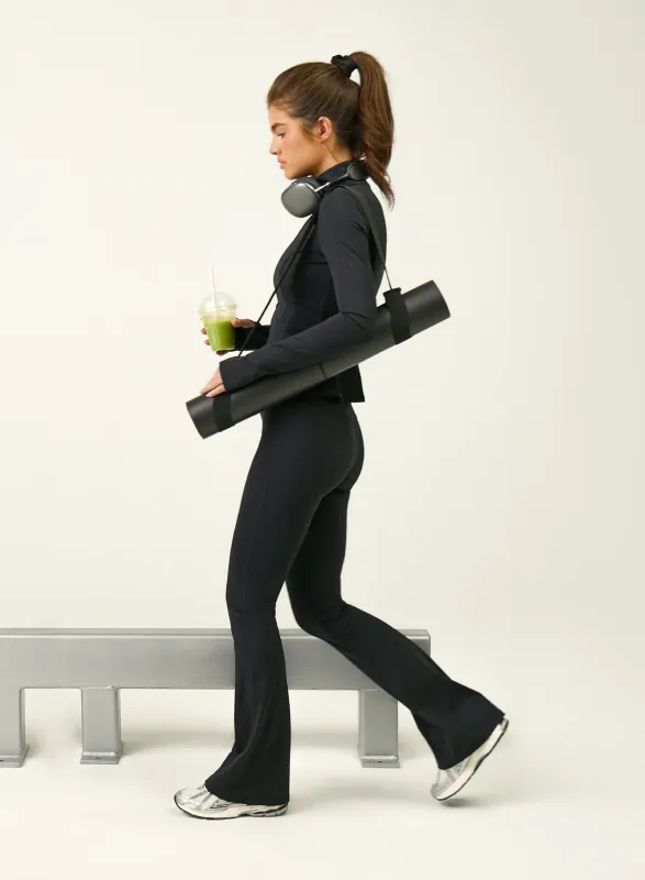 Black High Waisted Flared Yoga Pants sold by 4th and Reckless