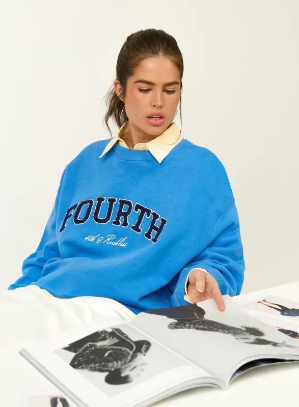 Bright Blue Fourth Branded Sweatshirt sold by 4th and Reckless