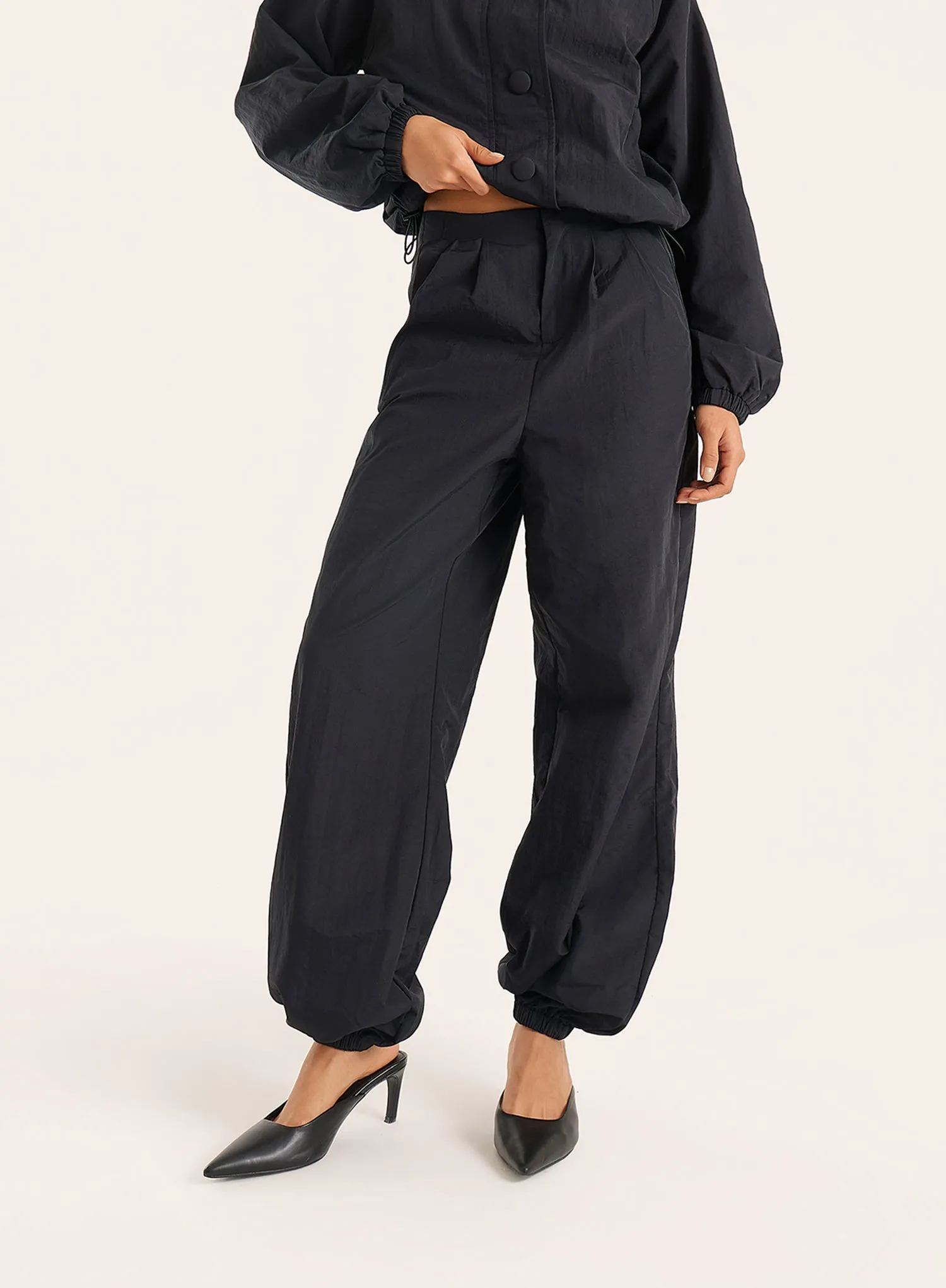 Black Balloon Leg Parachute Joggers sold by 4th and Reckless product image thumbnail 2