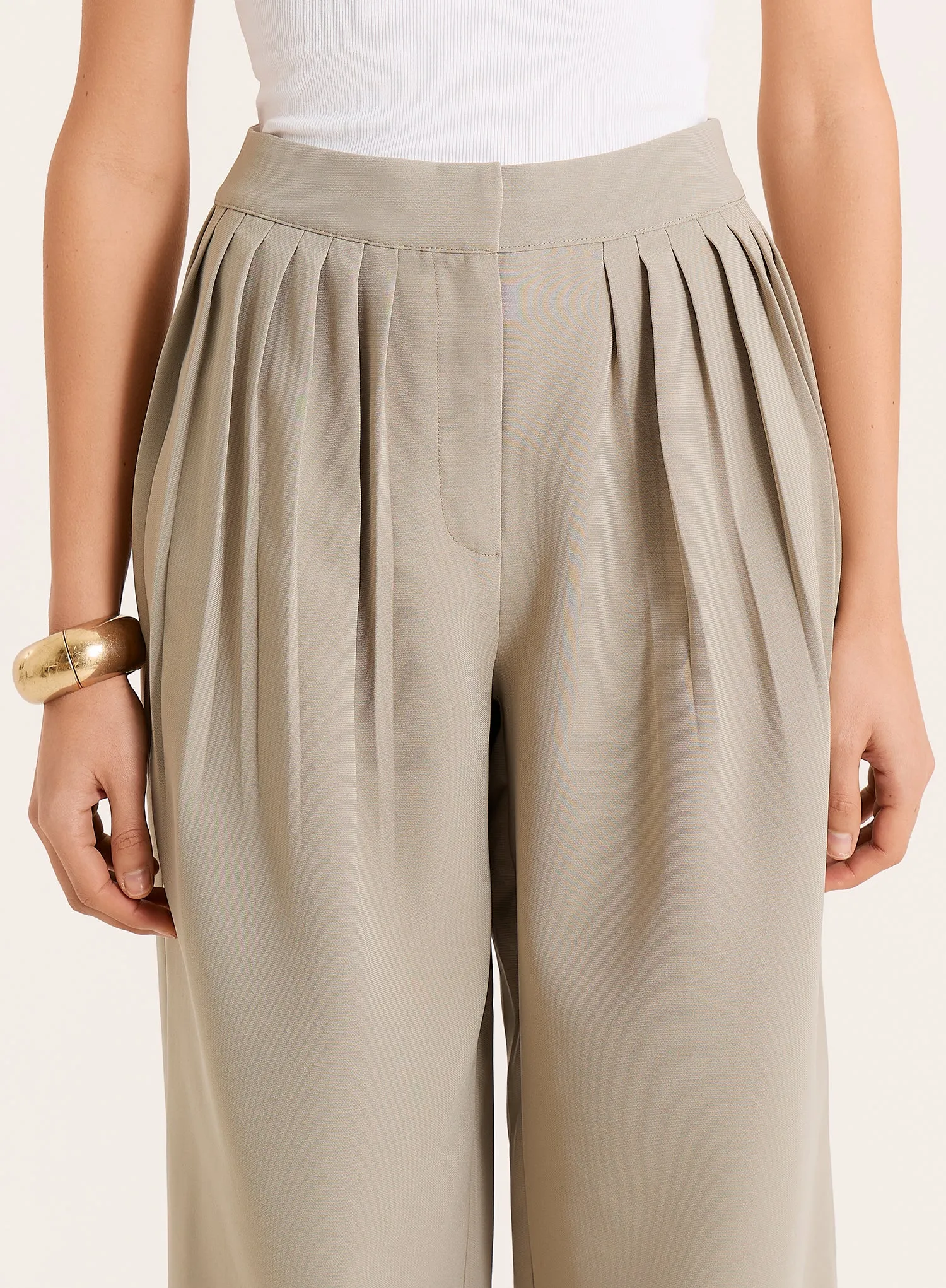 Sage Green Balloon Leg Trousers sold by 4th and Reckless product image thumbnail 3