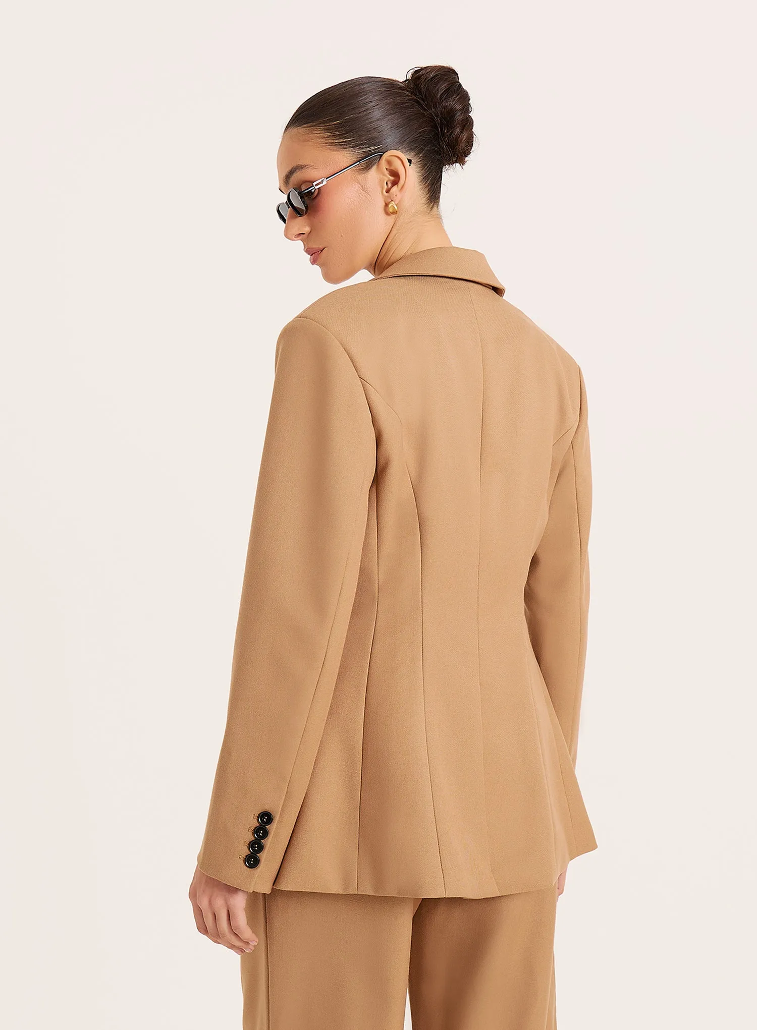 Camel Single Breasted Tailored Blazer sold by 4th and Reckless product image thumbnail 5