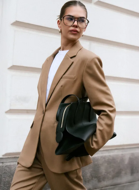 Camel Single Breasted Tailored Blazer made by 4th and Reckless
