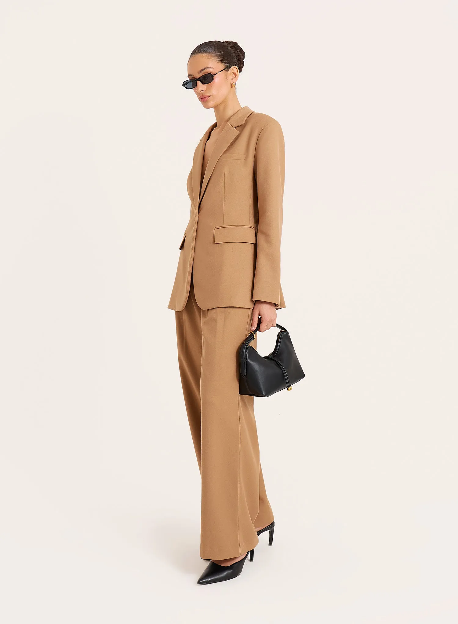 Camel Single Breasted Tailored Blazer sold by 4th and Reckless product image thumbnail 3