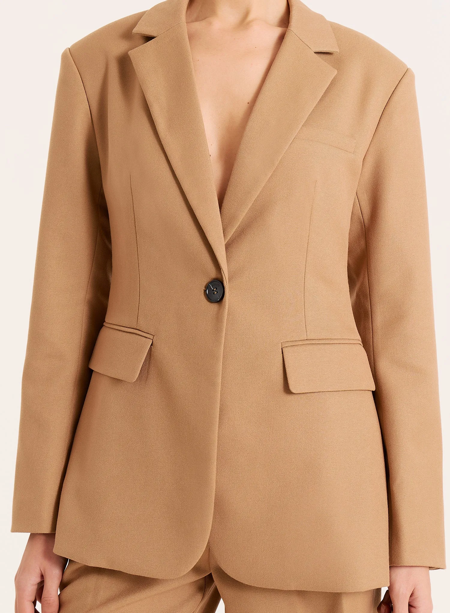 Camel Single Breasted Tailored Blazer sold by 4th and Reckless product image thumbnail 4