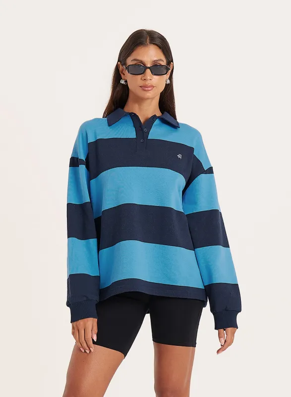 Blue Stripe Fourth Branded Rugby Top sold by 4th and Reckless