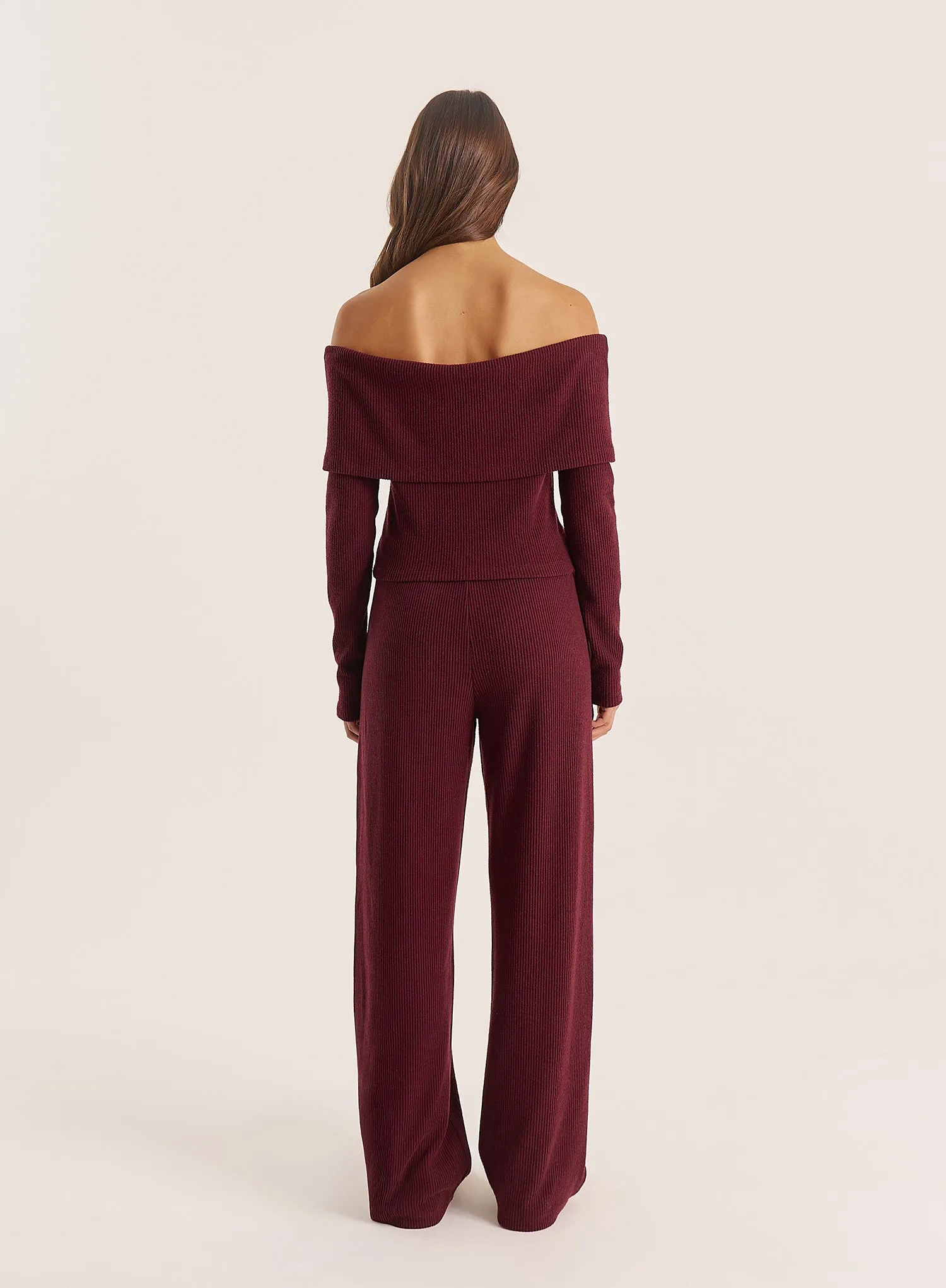 Dark Red Knitted Trousers sold by 4th and Reckless product image thumbnail 5
