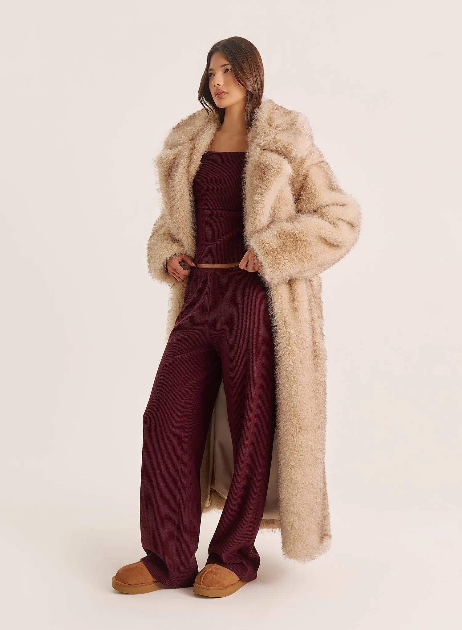 Dark Red Knitted Trousers sold by 4th and Reckless product image thumbnail 2
