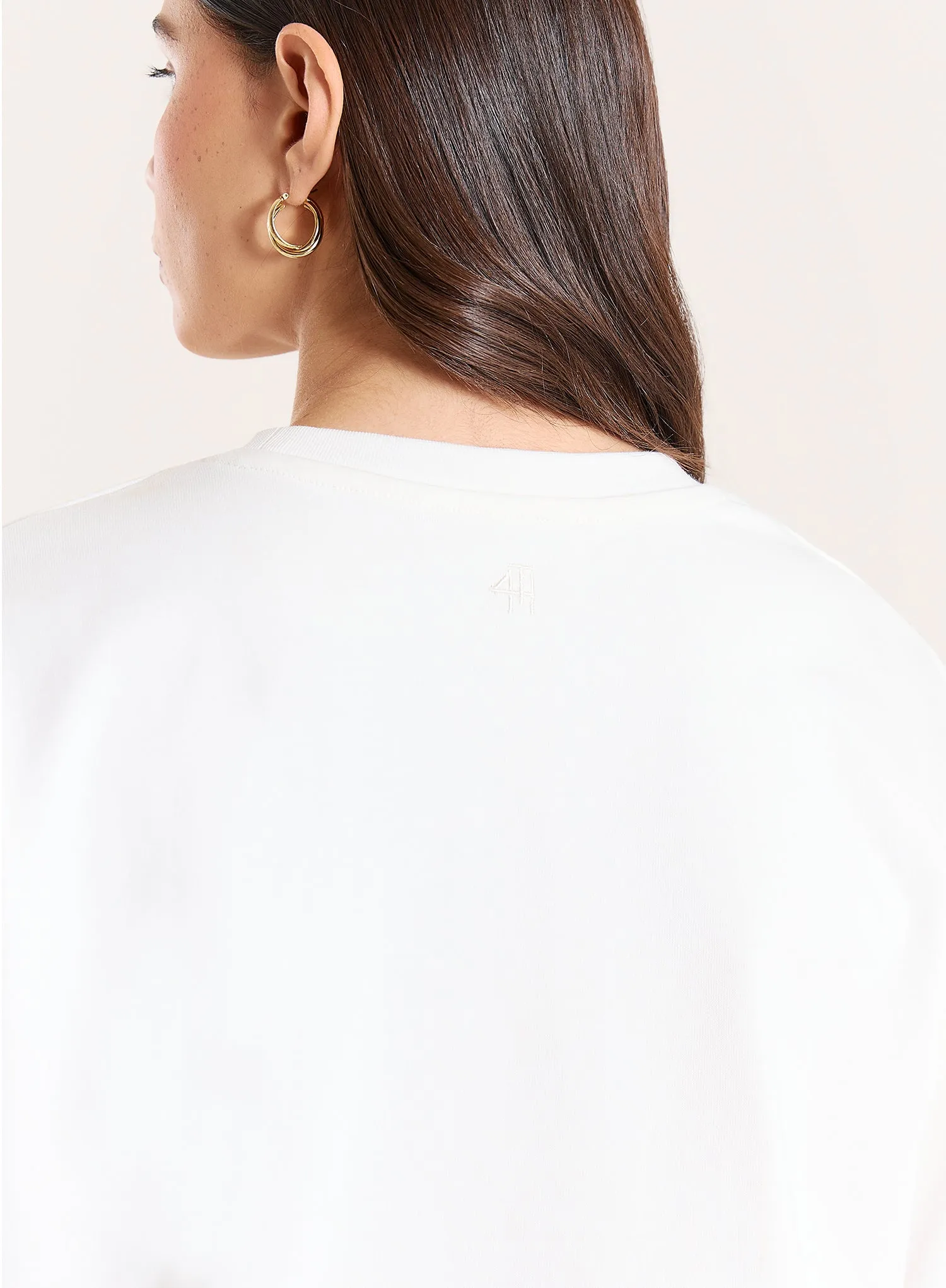 White Asymmetric Lace Hem T-Shirt sold by 4th and Reckless product image thumbnail 5