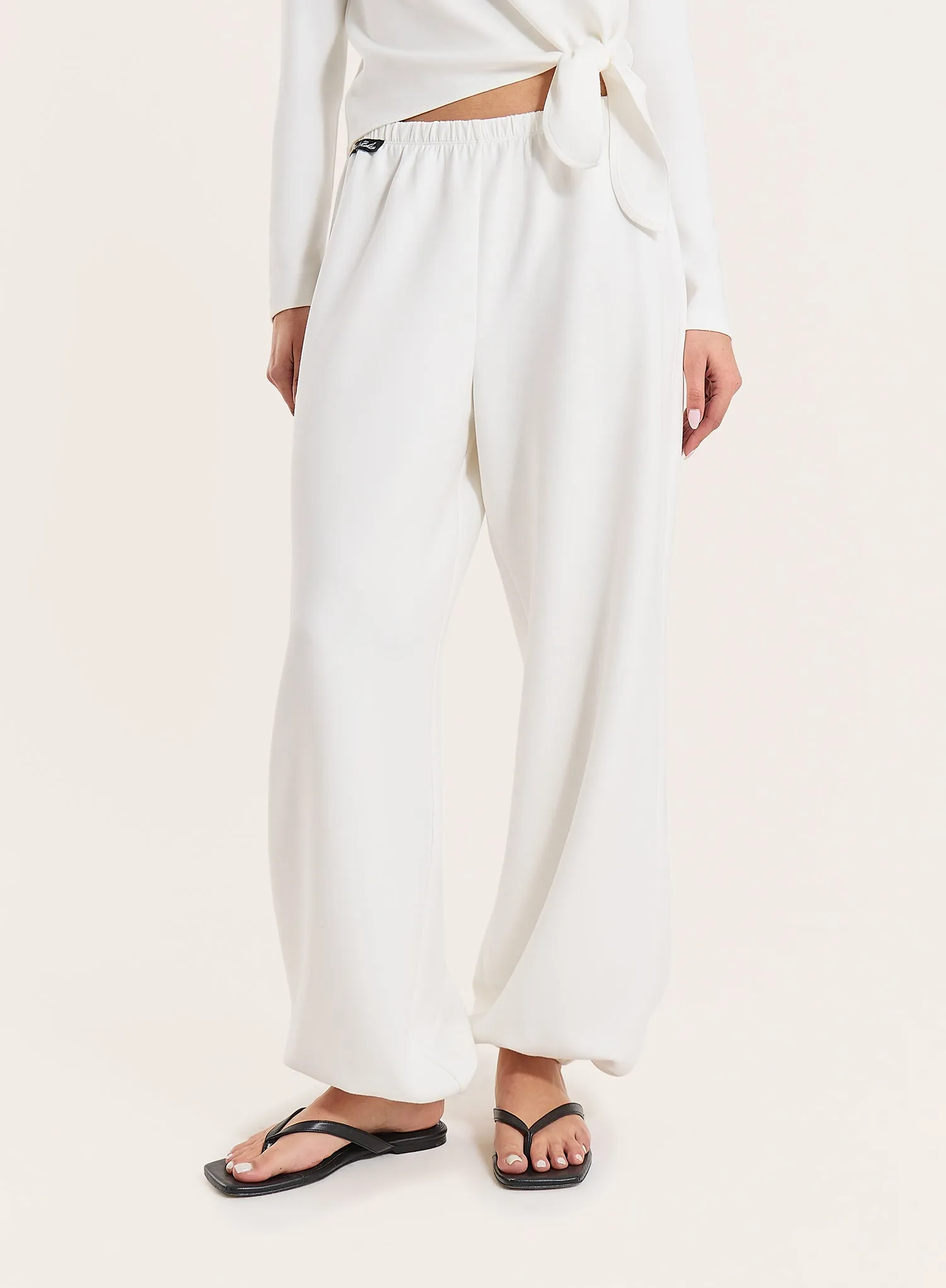White Modal Balloon Leg Trousers sold by 4th and Reckless product image thumbnail 4