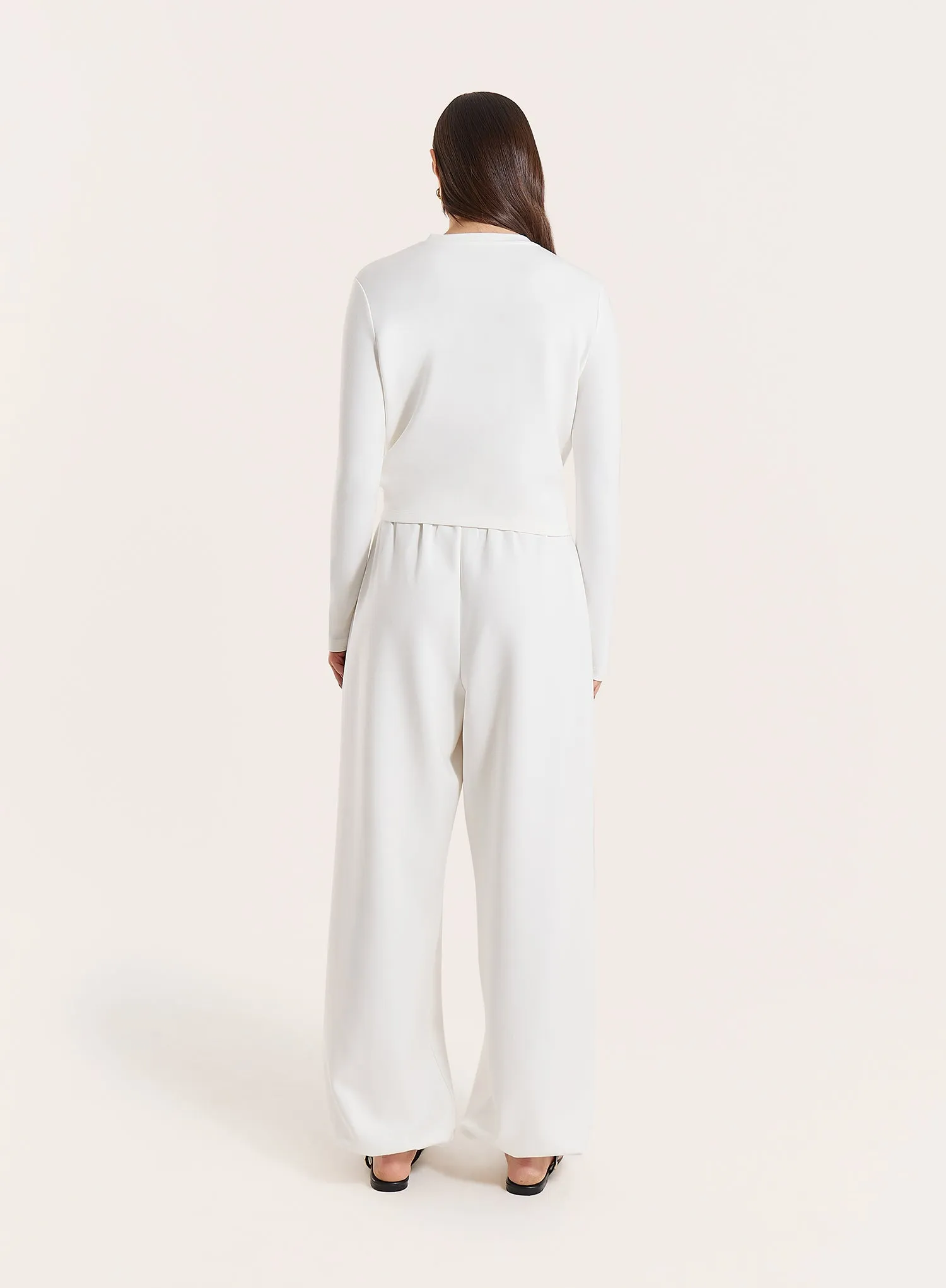 White Modal Balloon Leg Trousers sold by 4th and Reckless product image thumbnail 5