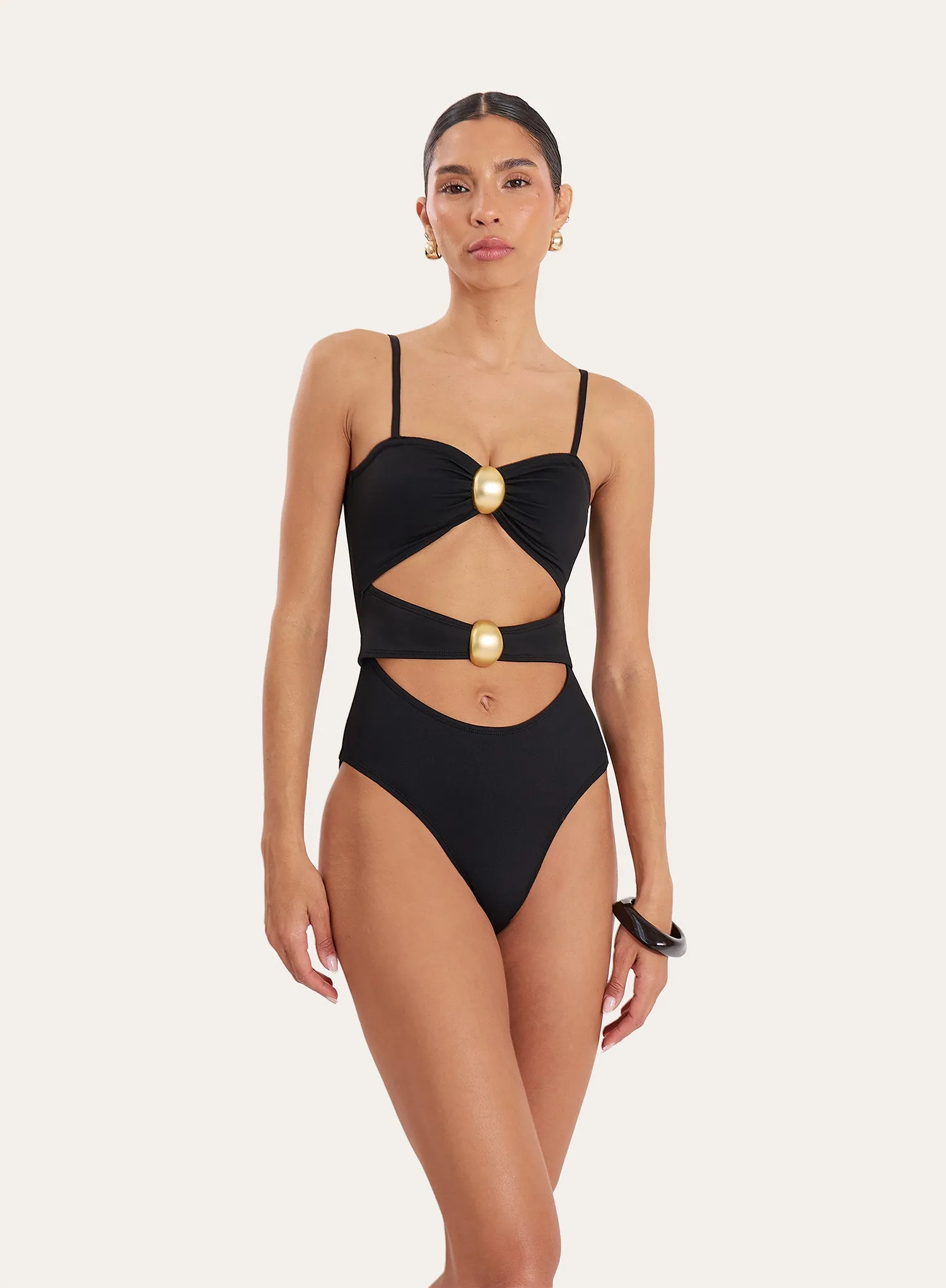 Black Cut Out Hardware Swimsuit sold by 4th and Reckless product image thumbnail 4