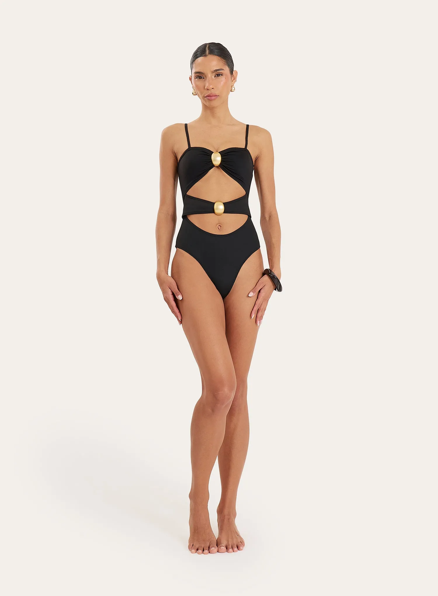 Black Cut Out Hardware Swimsuit sold by 4th and Reckless product image thumbnail 2