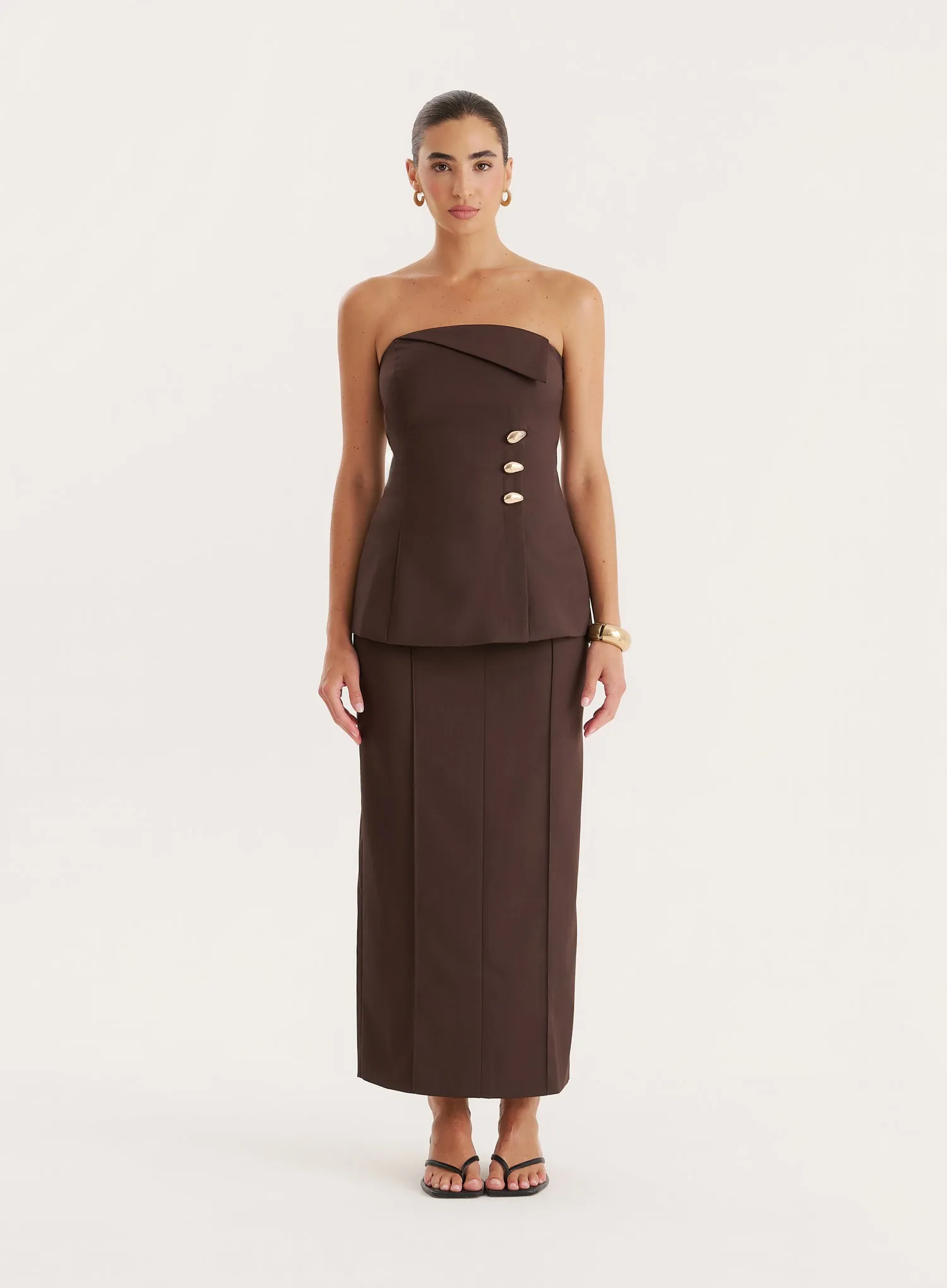 Chocolate Foldover Bandeau Top sold by 4th and Reckless product image thumbnail 4
