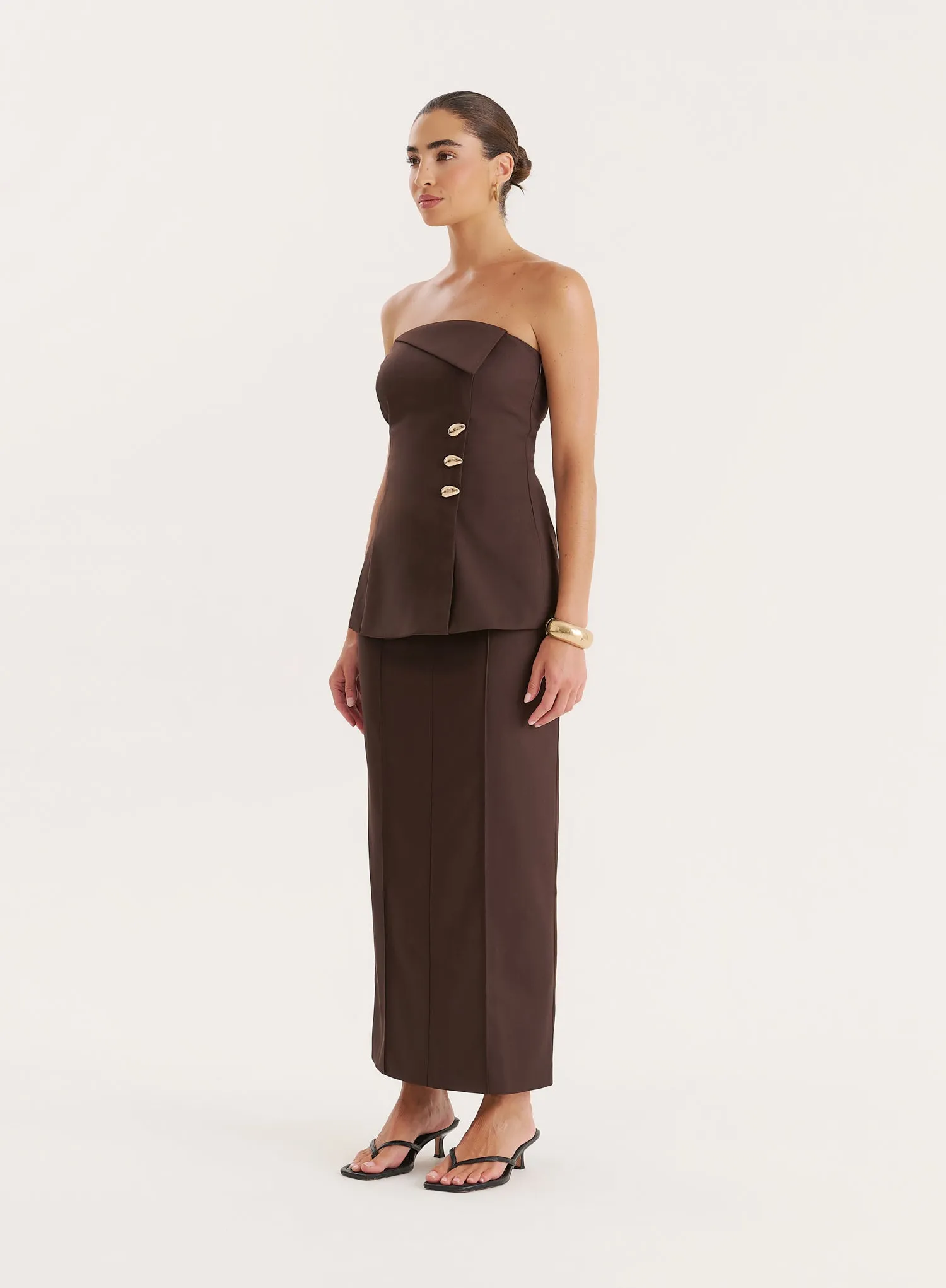 Chocolate Foldover Bandeau Top sold by 4th and Reckless product image thumbnail 5
