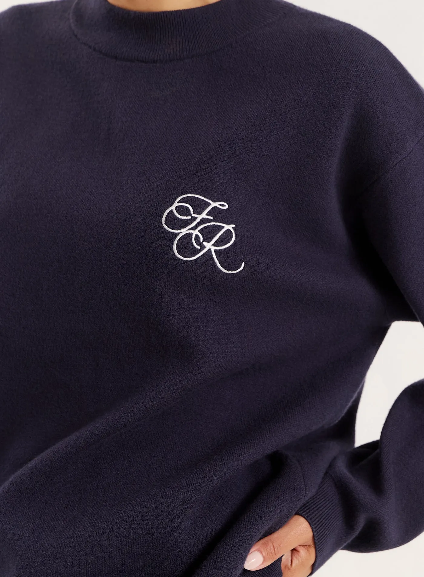 Navy Logo Detail Knitted Jumper sold by 4th and Reckless product image thumbnail 3