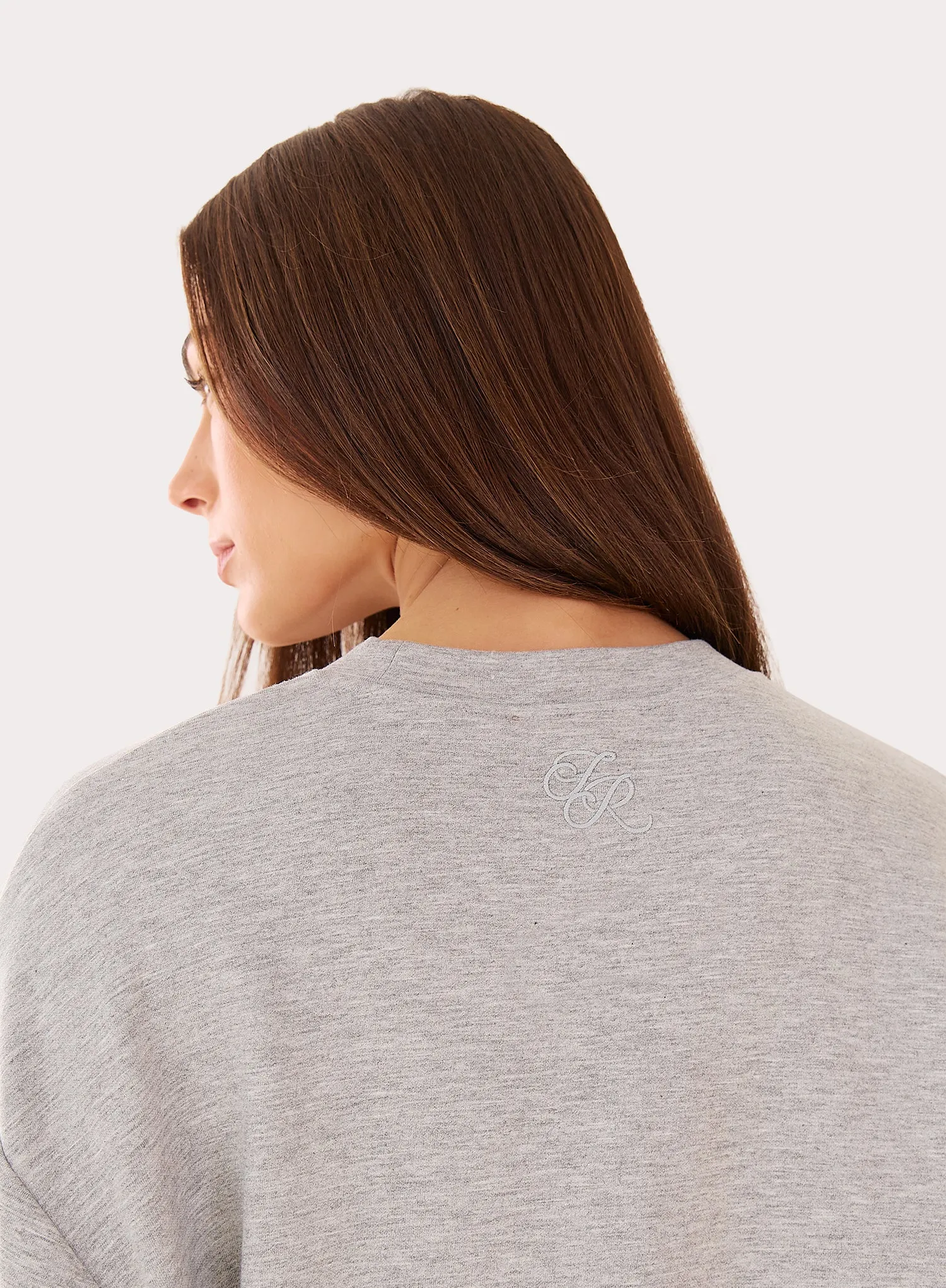 Grey Balloon Sleeve Bubble Hem Sweatshirt sold by 4th and Reckless product image thumbnail 3