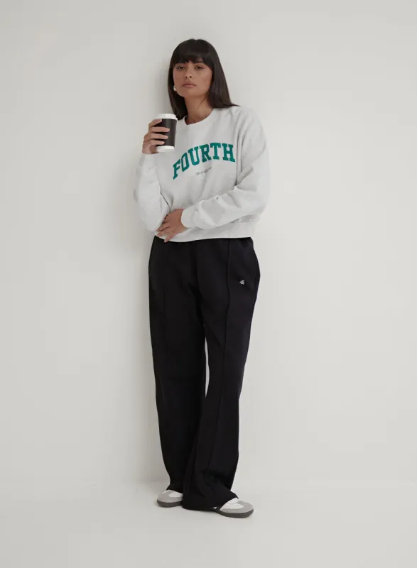 Grey Marl Fourth Cropped Sweatshirt - Gracie sold by 4th and Reckless